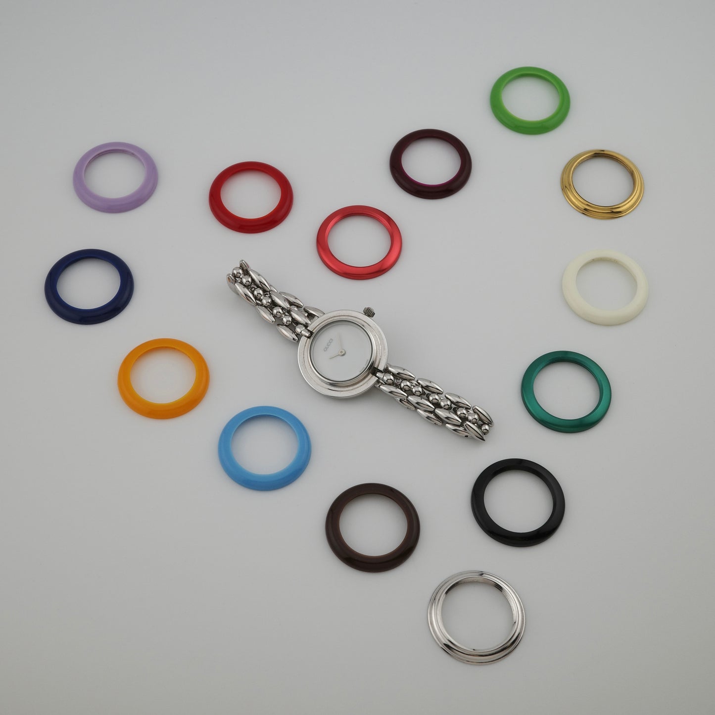 Stainless Steel Gucci Interchangeable Bezel Ladies Watch