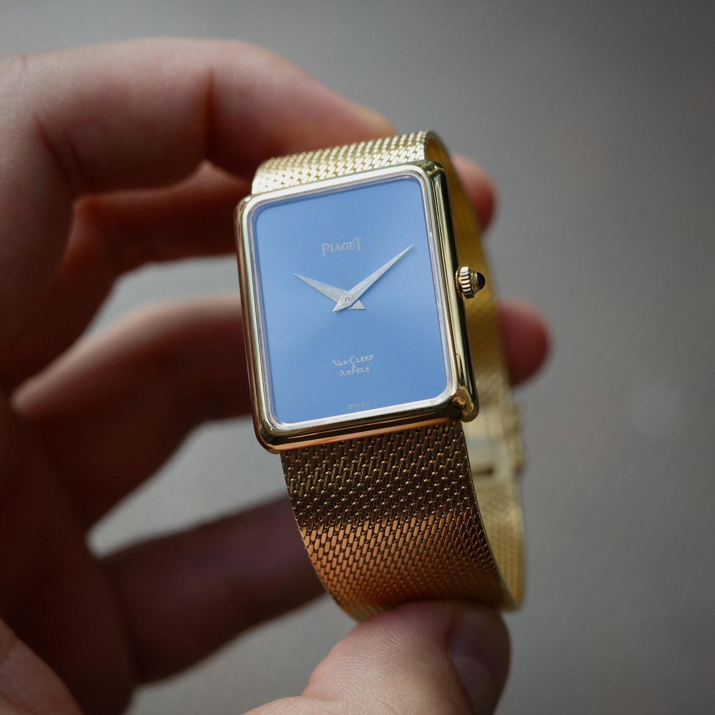 18K Piaget 9297K11 Retailed by Van Cleef & Arpels Blue Dial Watch