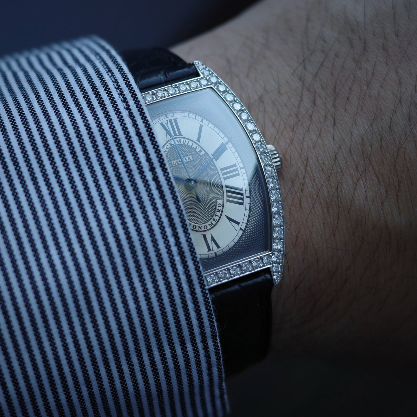 18K Franck Muller Diamond Cintrée Curvex Chronometro Watch