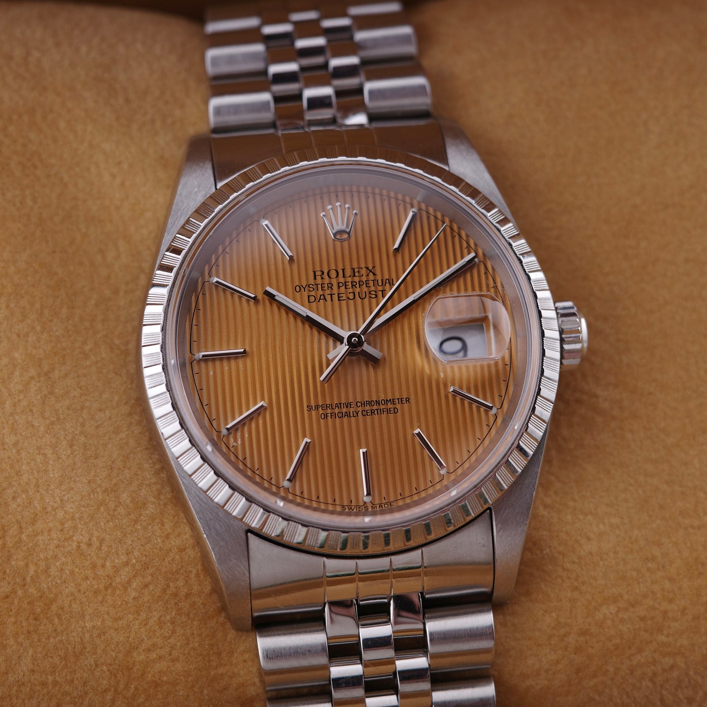 Rolex Datejust "Peach Tapestry" Tropical Dial Watch