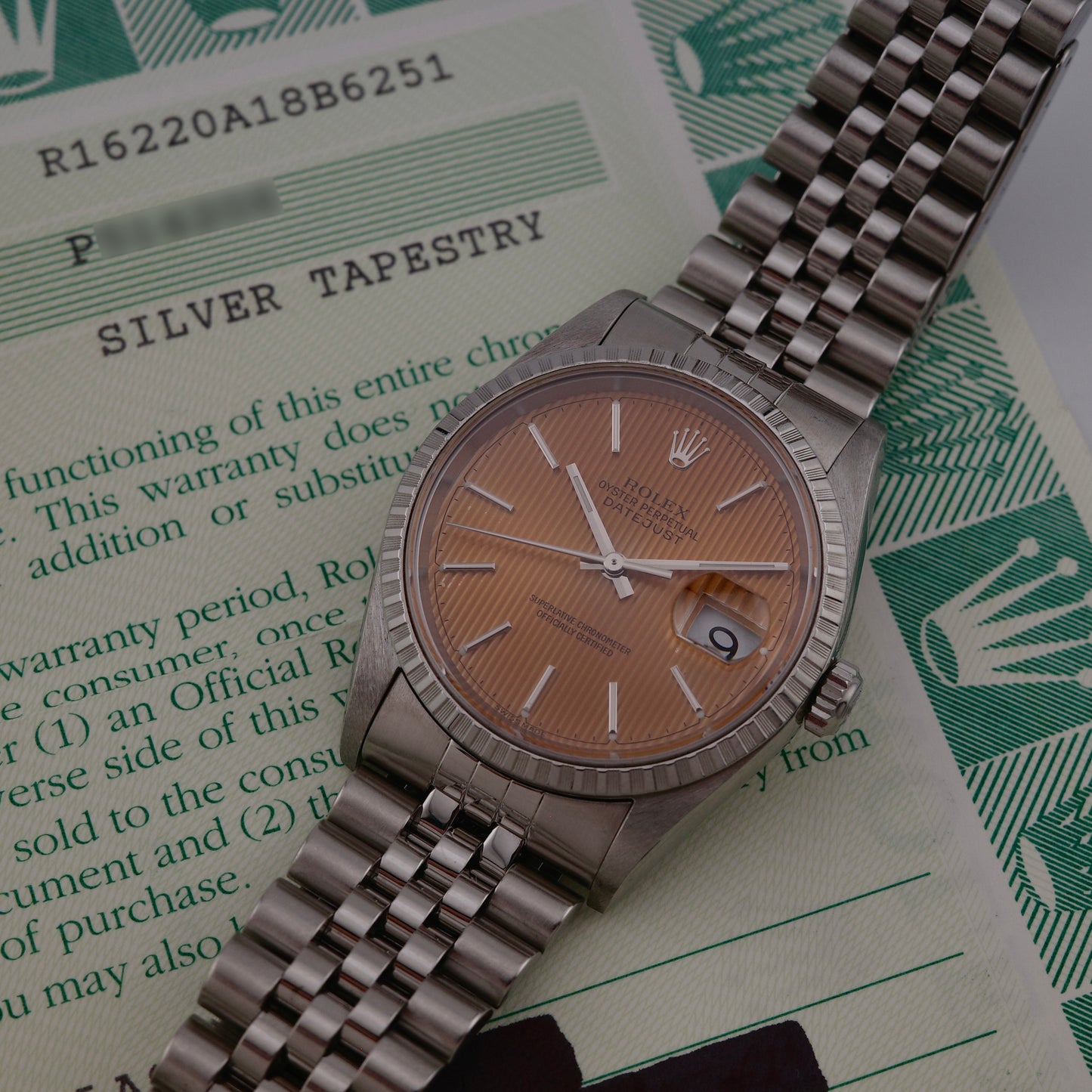 Rolex Datejust "Peach Tapestry" Tropical Dial Watch