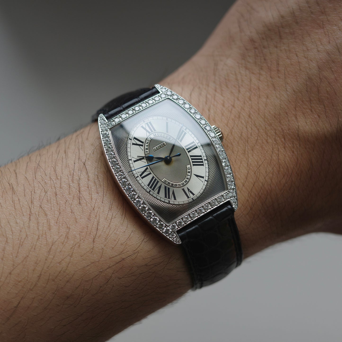 18K Franck Muller Diamond Cintrée Curvex Chronometro Watch
