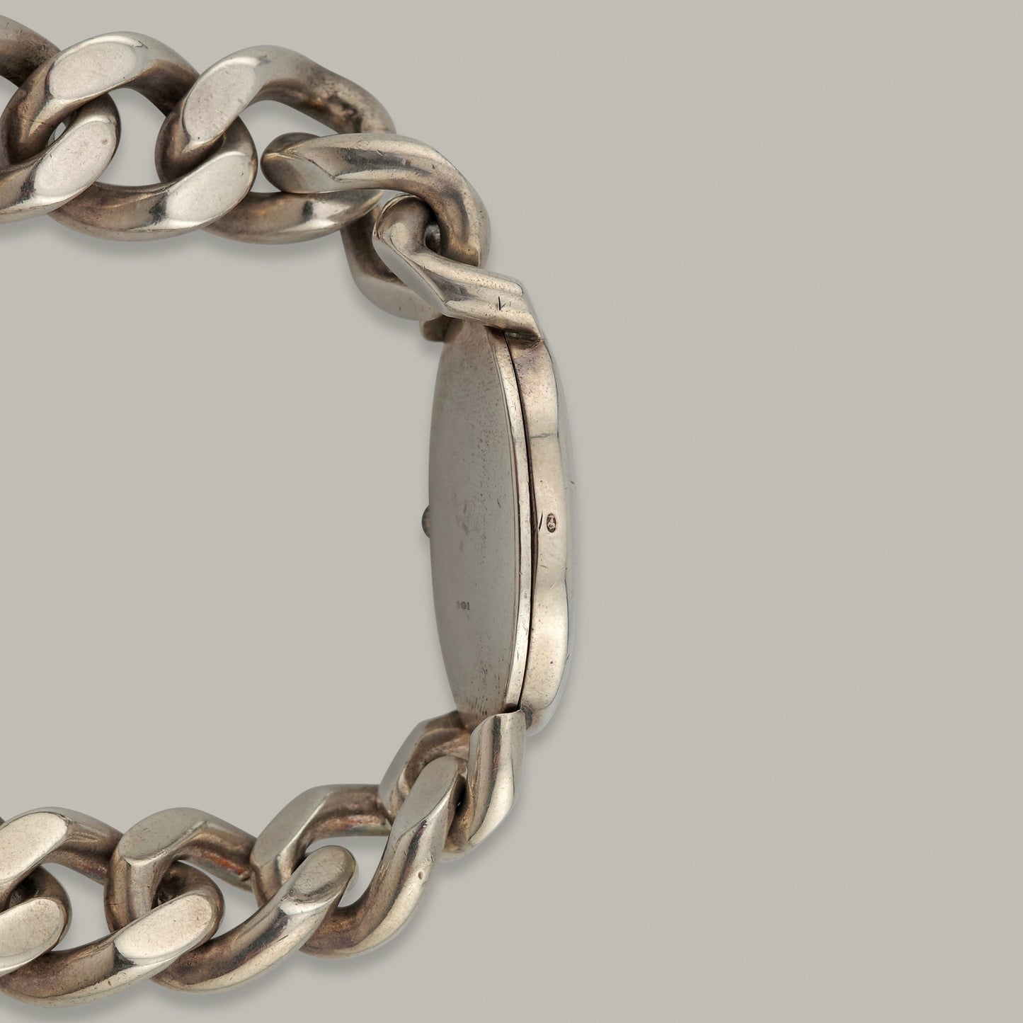 .925 Sterling Silver Omega Cuban Bracelet Watch