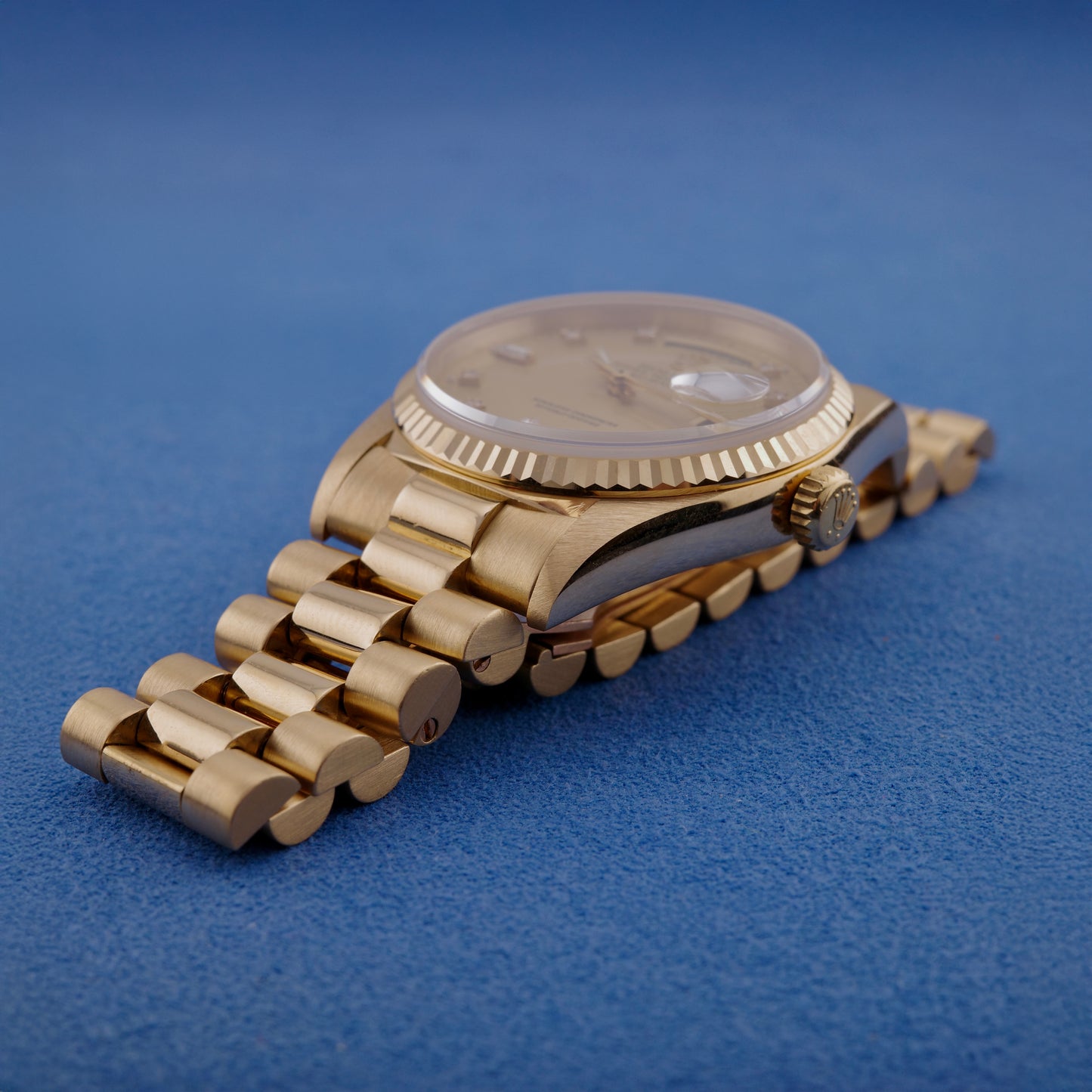 18K Rolex Day-Date "Lemon Diamond Dial" Watch