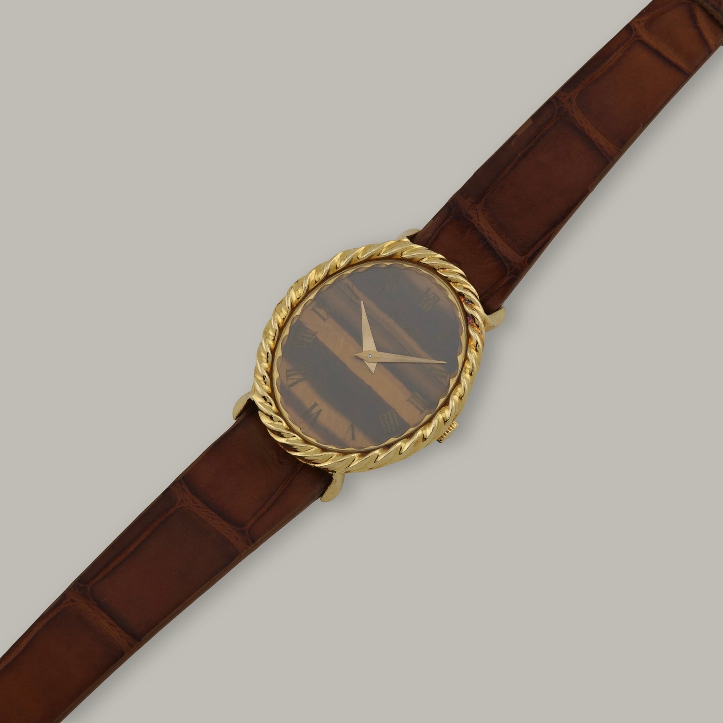 18K Piaget Oval Tiger's Eye Watch