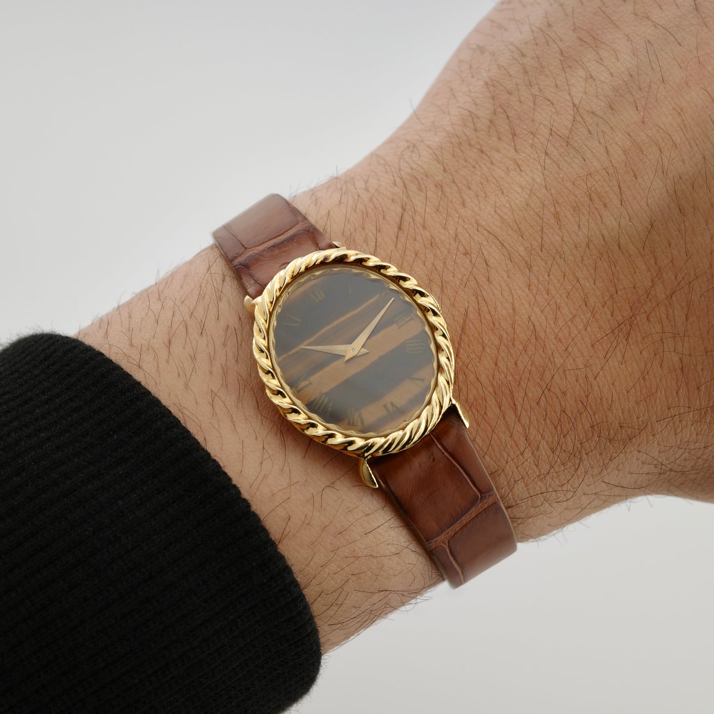 18K Piaget Oval Tiger's Eye Watch