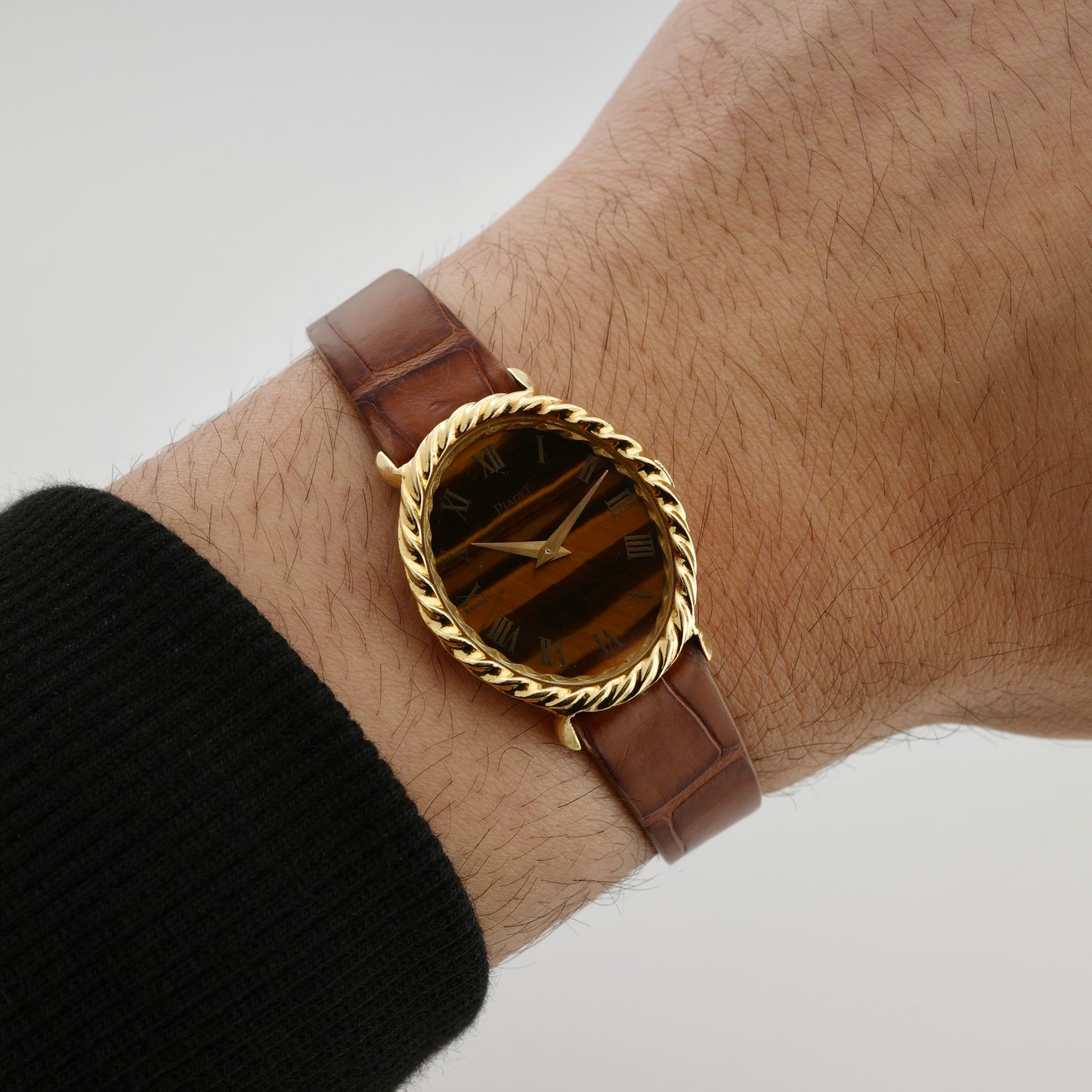 18K Piaget Oval Tiger's Eye Watch