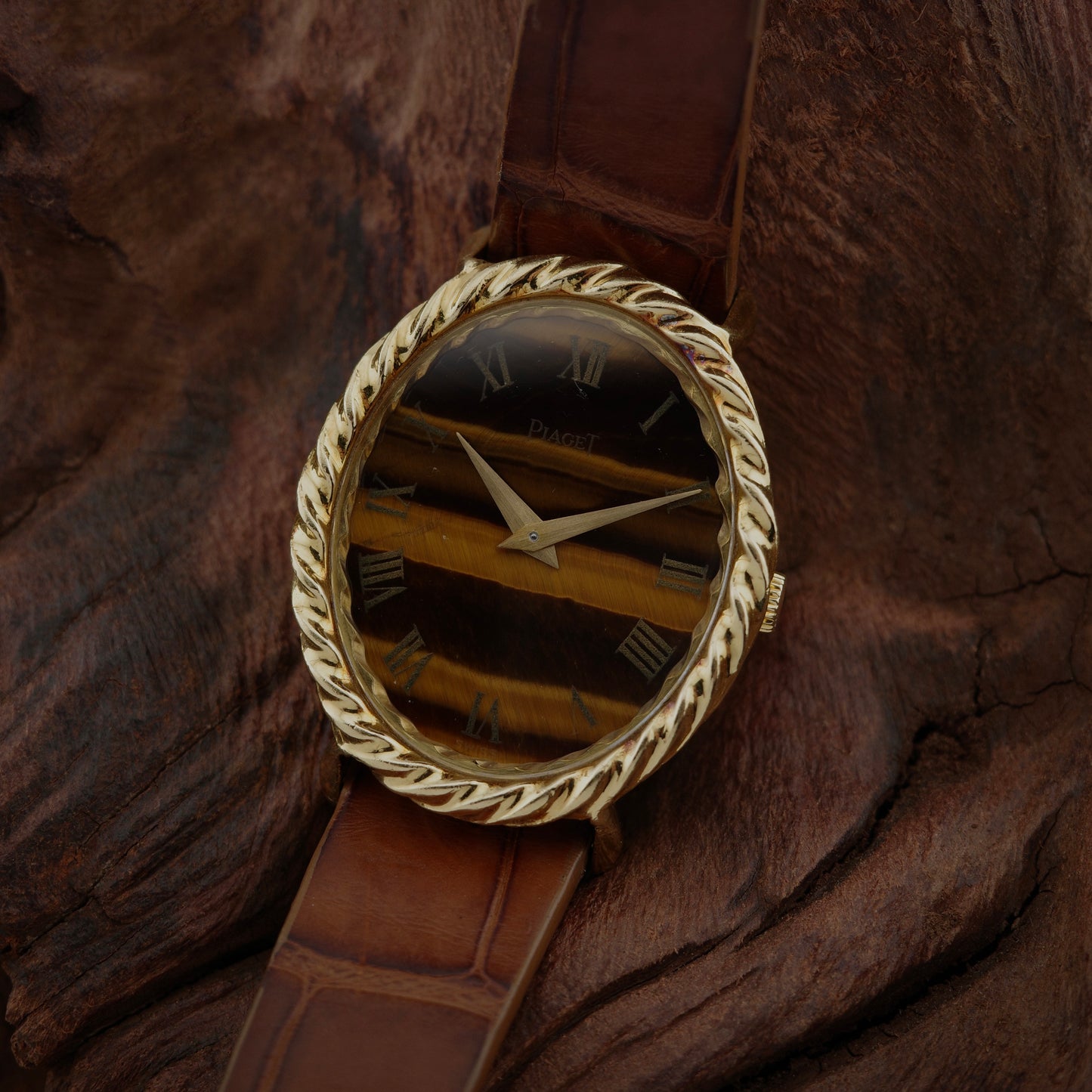 18K Piaget Oval Tiger's Eye Watch