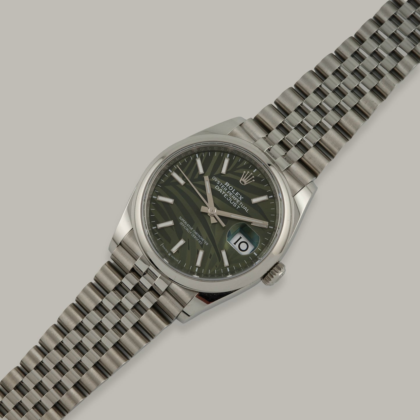 Rolex Datejust 36 Palm Motif Dial Watch
