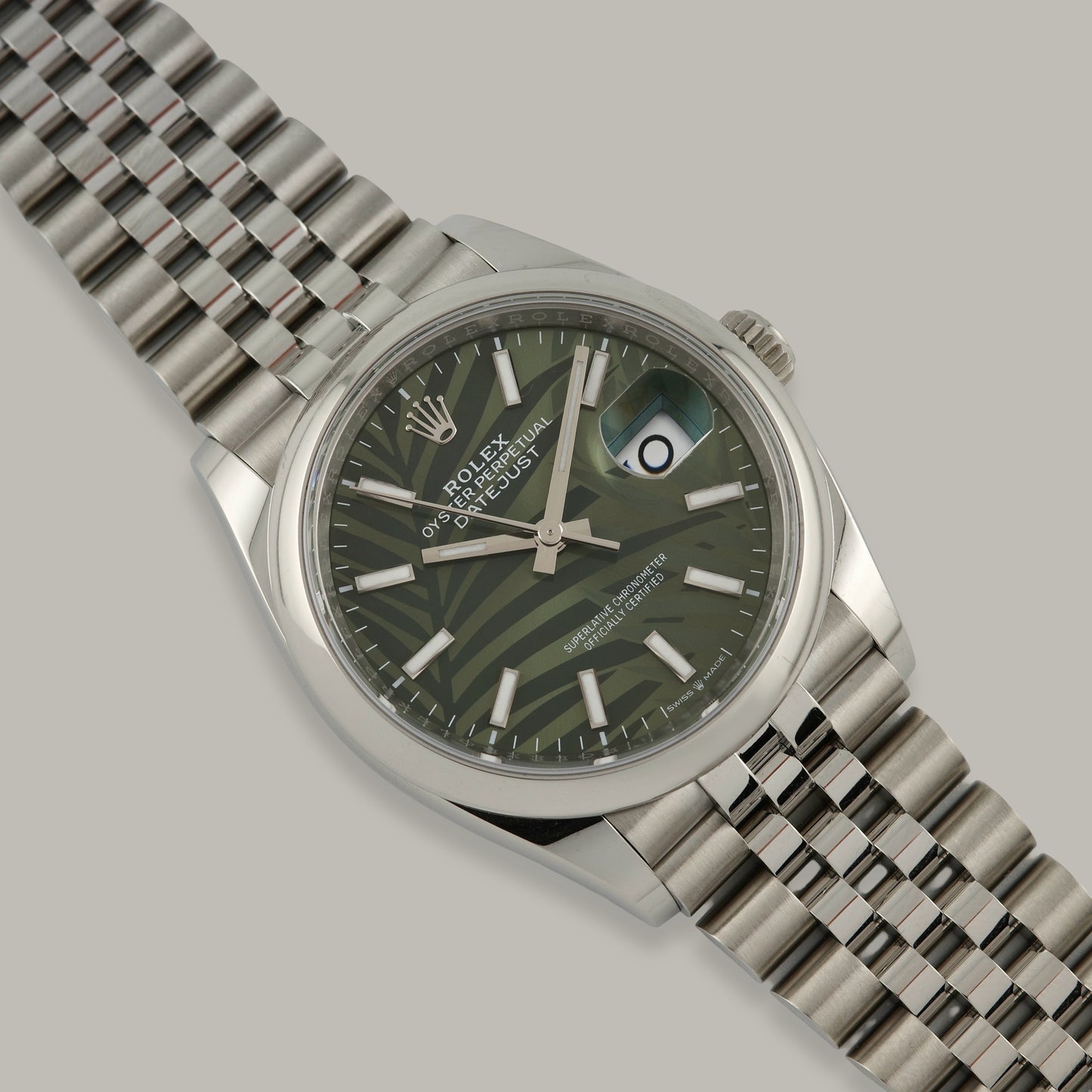 Rolex Datejust 36 Palm Motif Dial Watch