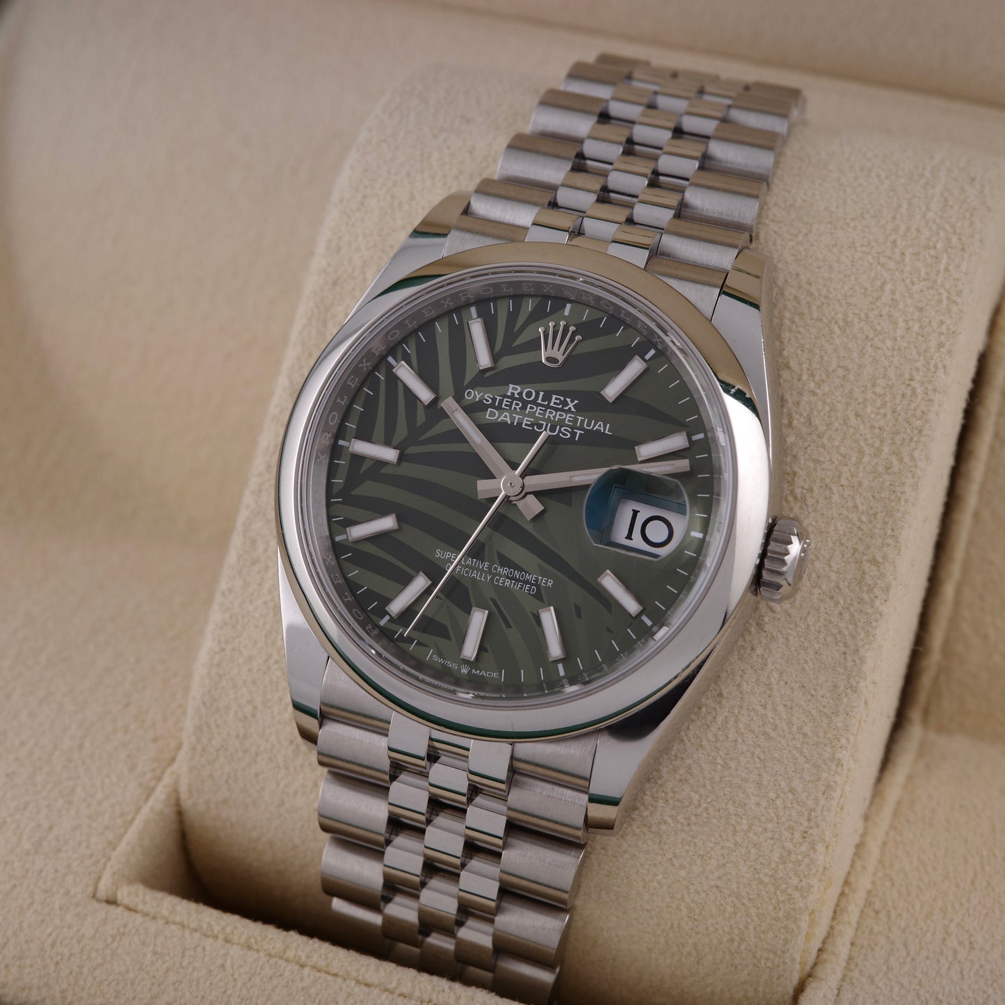 Rolex Datejust 36 Palm Motif Dial Watch