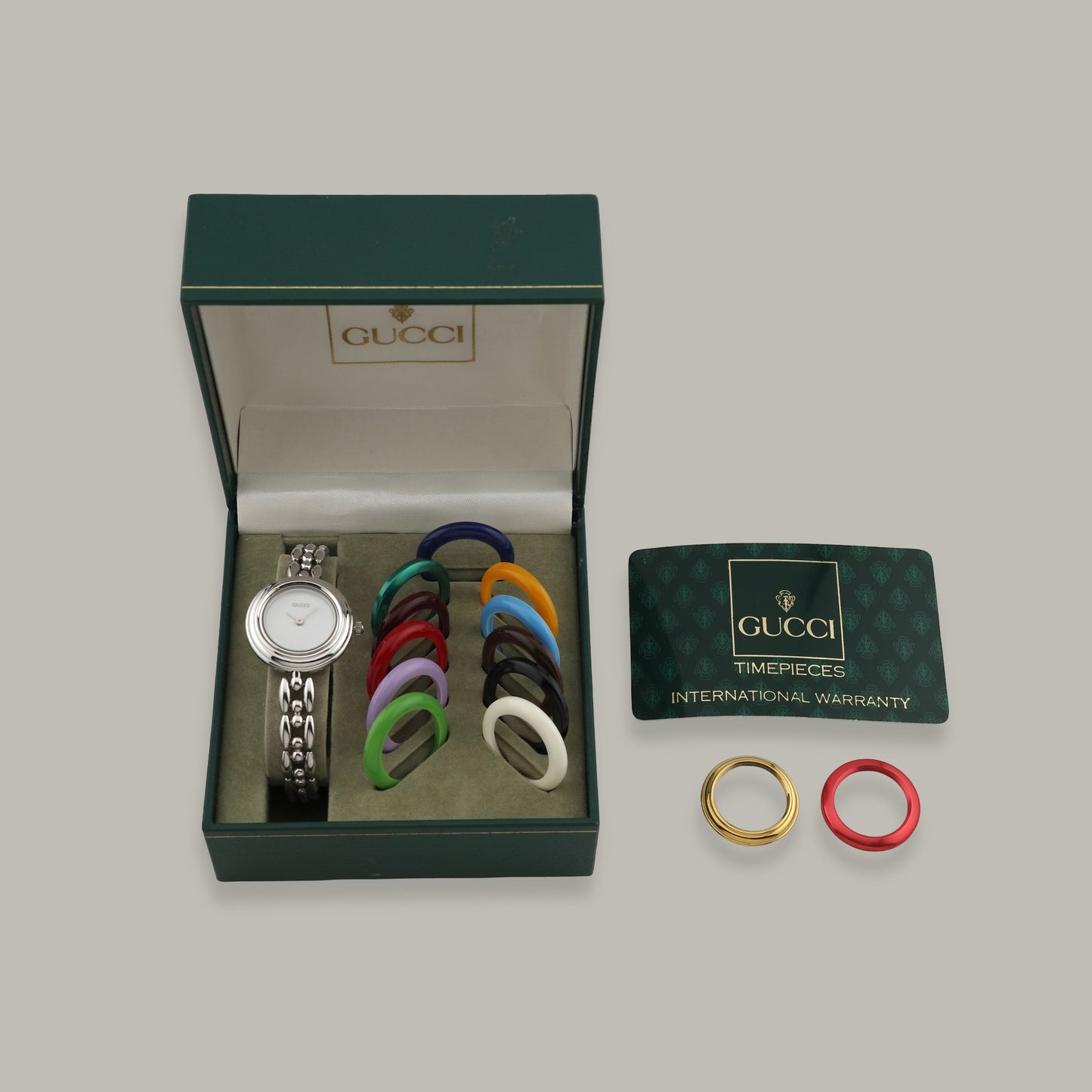 Stainless Steel Gucci Interchangeable Bezel Ladies Watch
