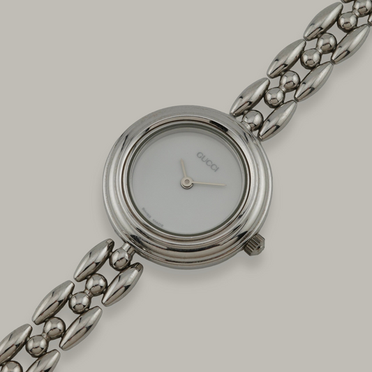 Stainless Steel Gucci Interchangeable Bezel Ladies Watch
