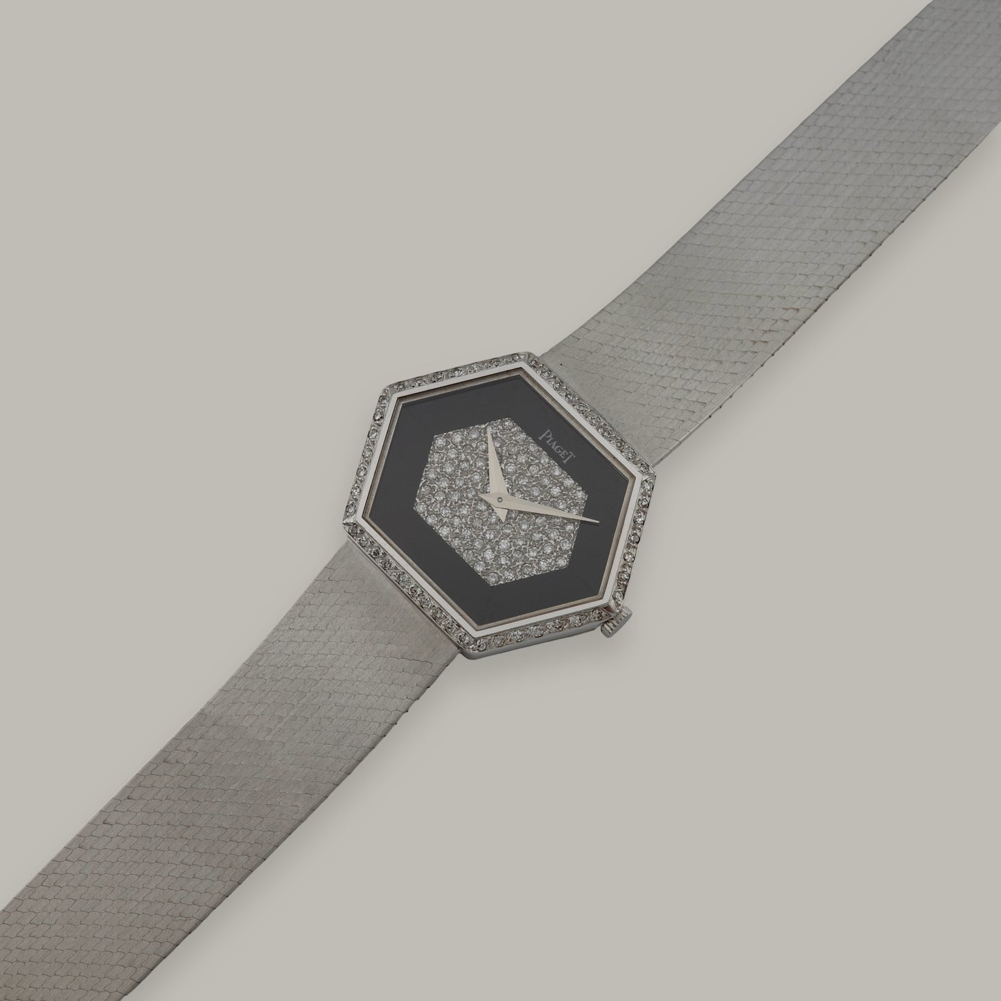 18K Piaget Hexagonal Onyx/Diamond Watch