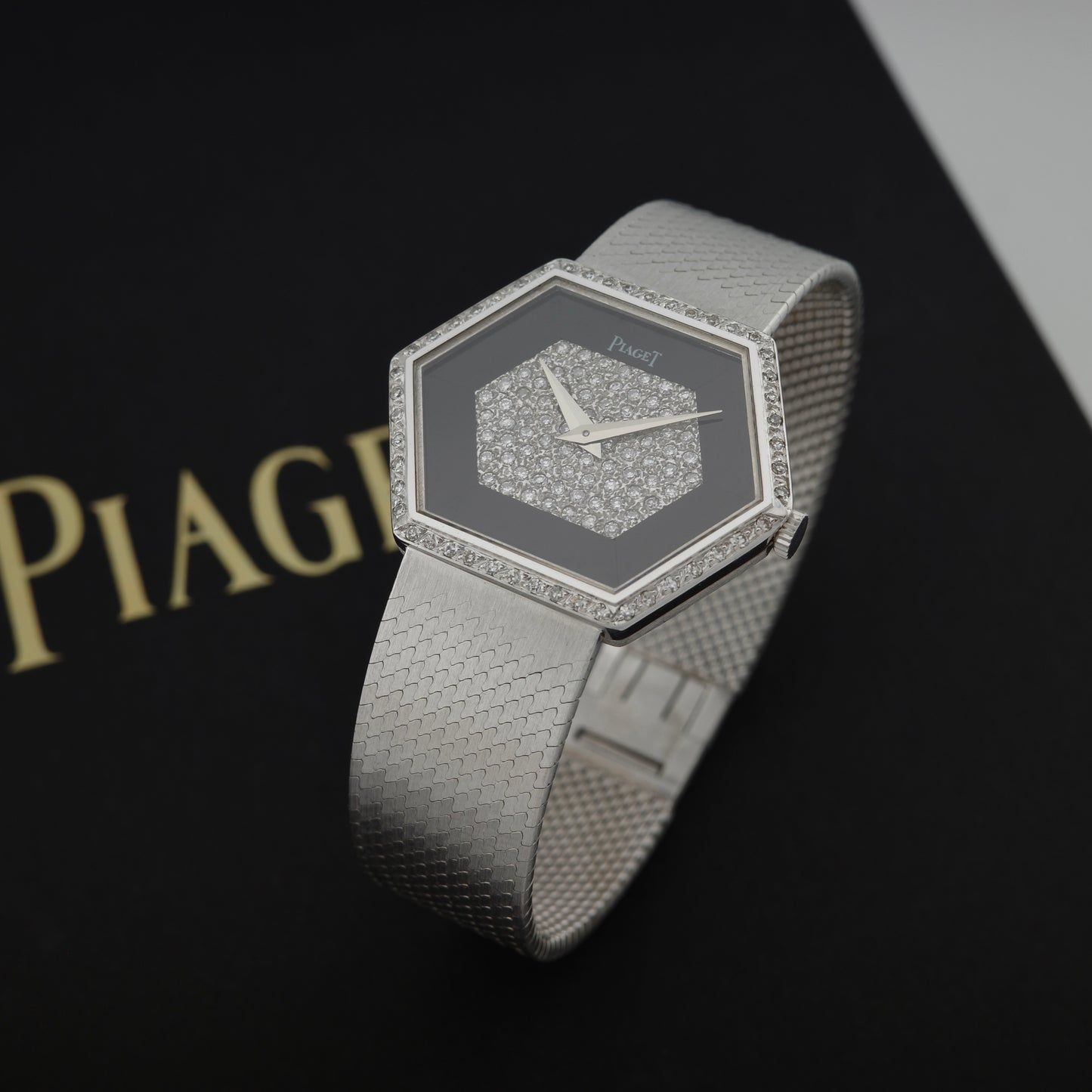 18K Piaget Hexagonal Onyx/Diamond Watch