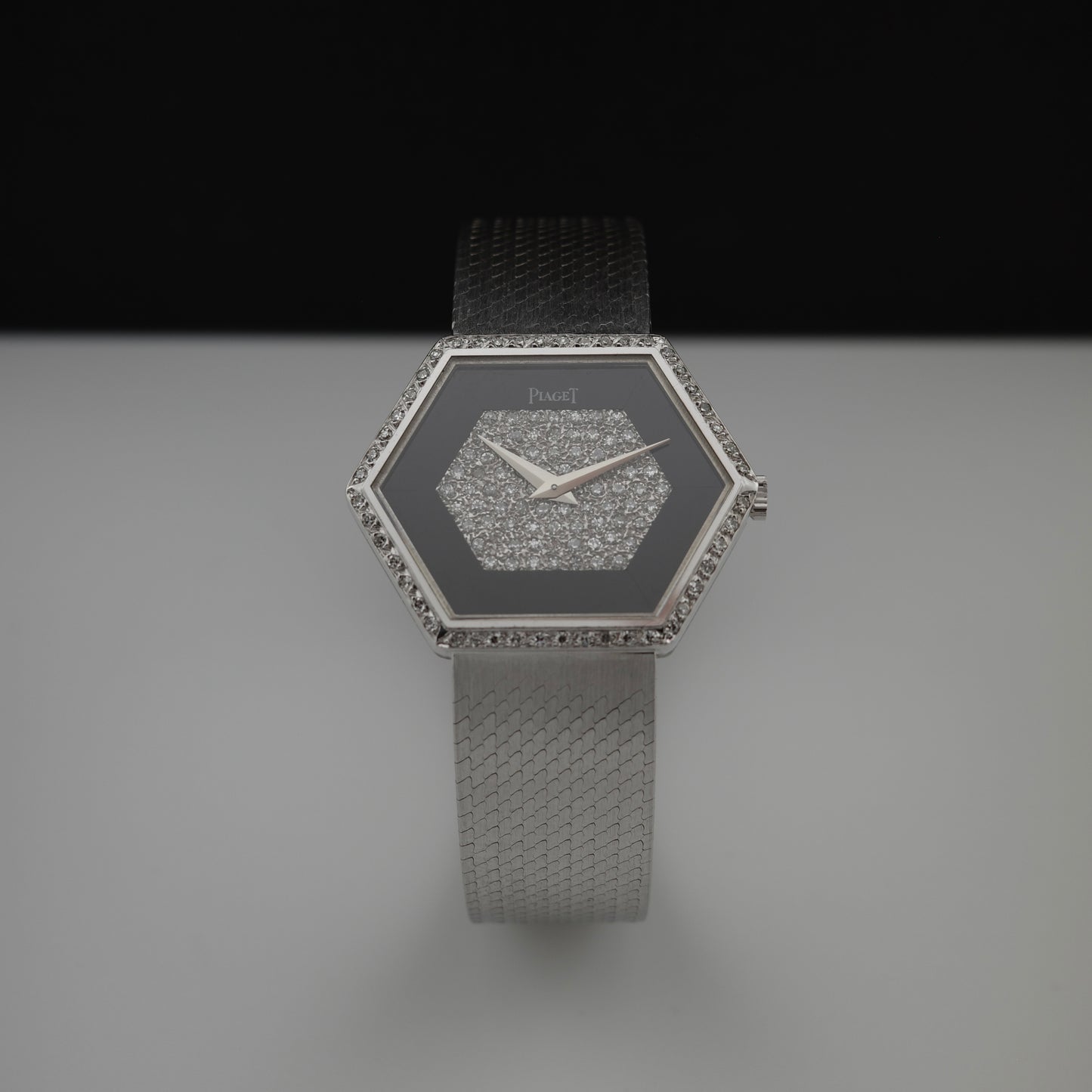 18K Piaget Hexagonal Onyx/Diamond Watch