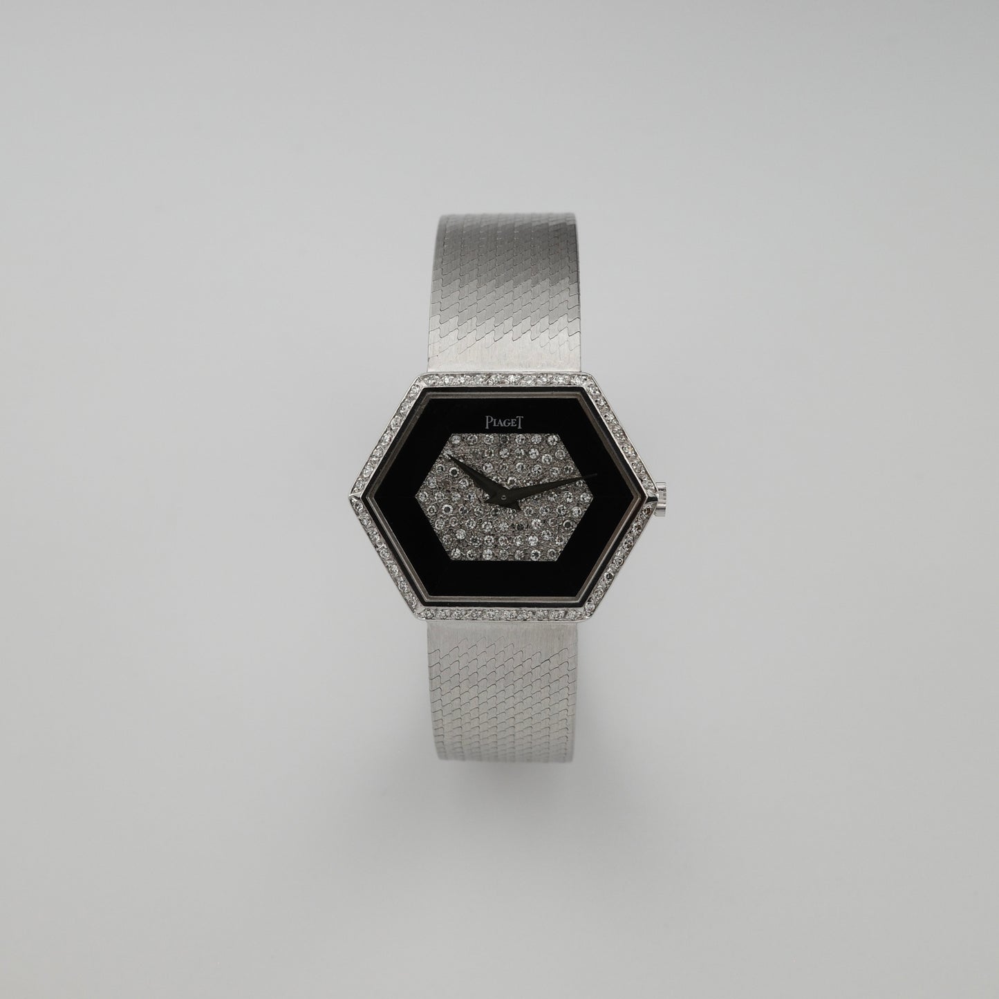 18K Piaget Hexagonal Onyx/Diamond Watch