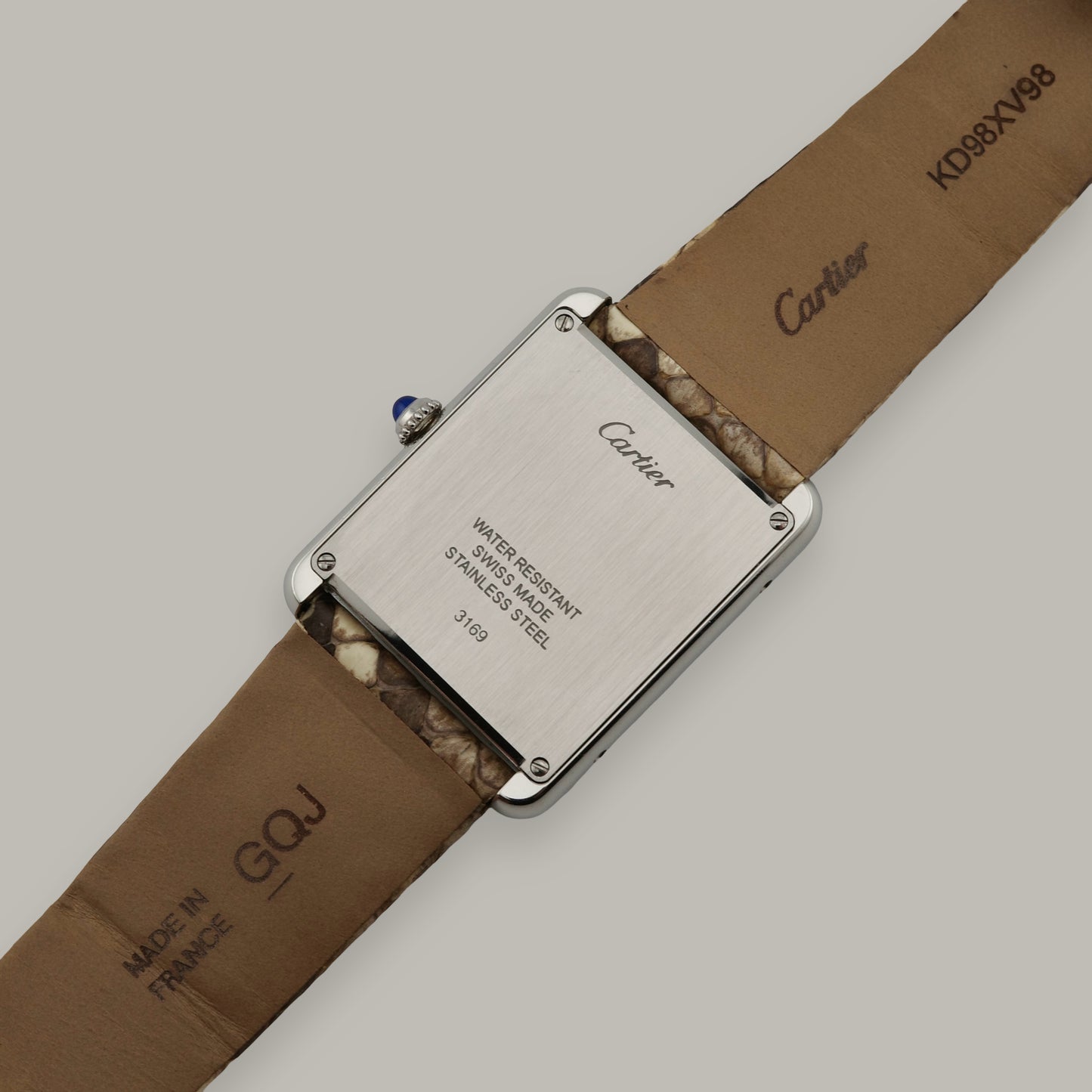 Cartier Tank Solo Large Python Snake Watch
