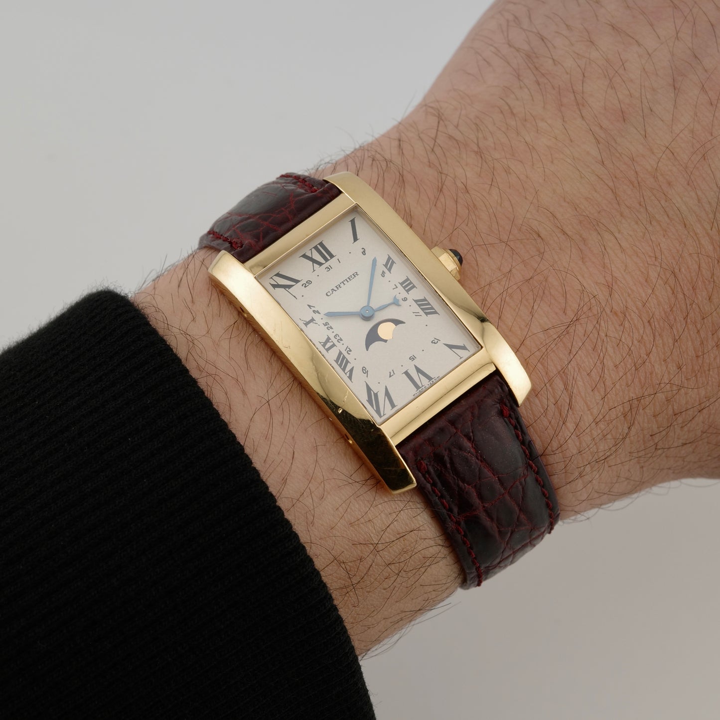 18K Cartier Tank Américaine Moonphase Watch