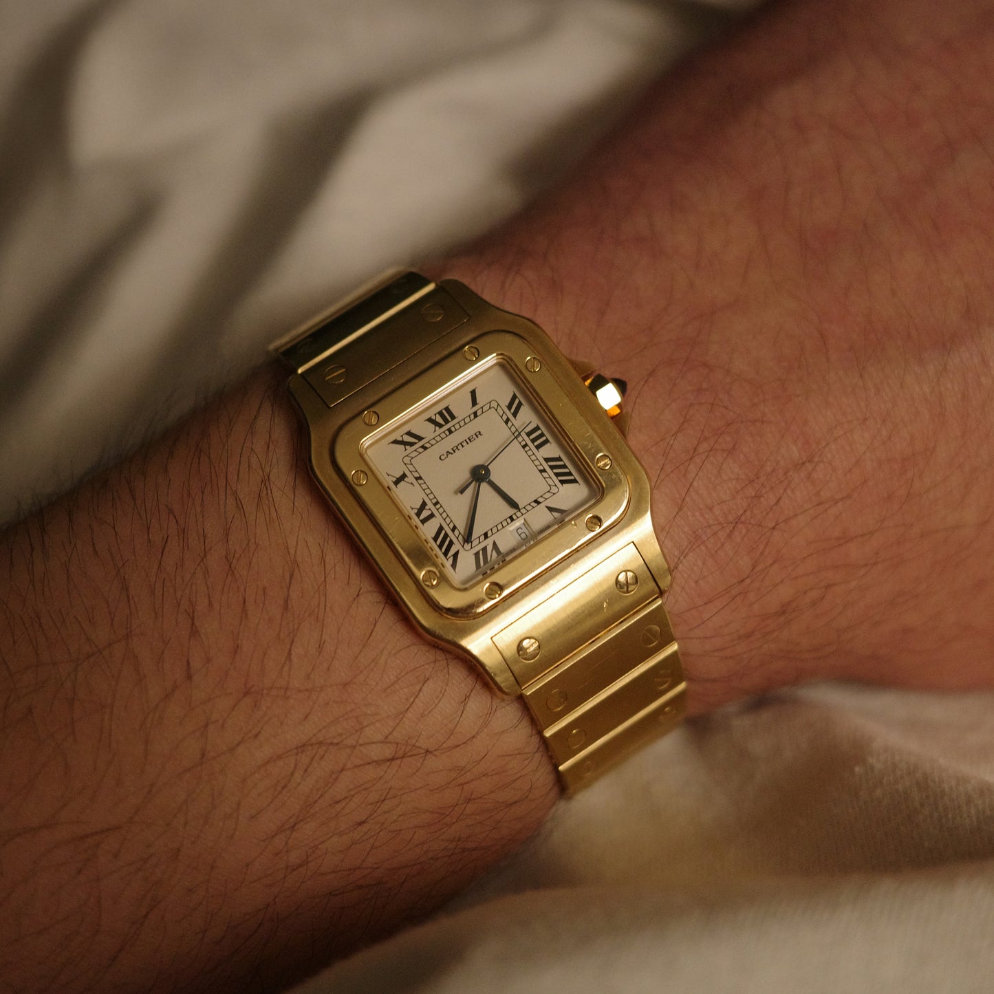 18K Cartier Santos Galbée Large Model Watch