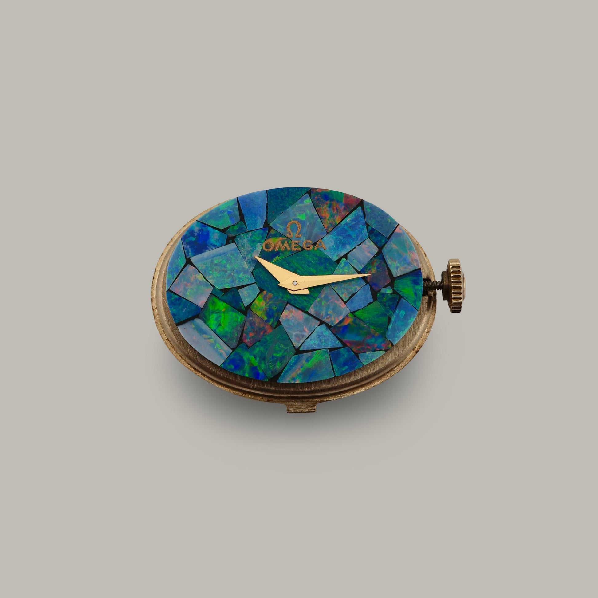 14K Omega Opal Mosaic Dial Ladies Bracelet Watch