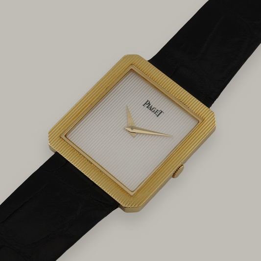 18K Piaget Protocole Mother of Pearl Tapestry Dial Watch