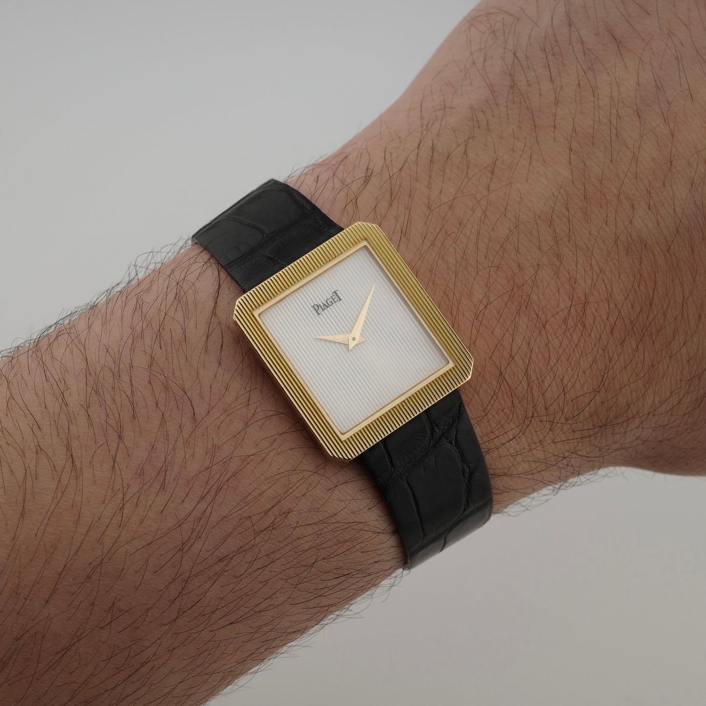 18K Piaget Protocole Mother of Pearl Tapestry Dial Watch