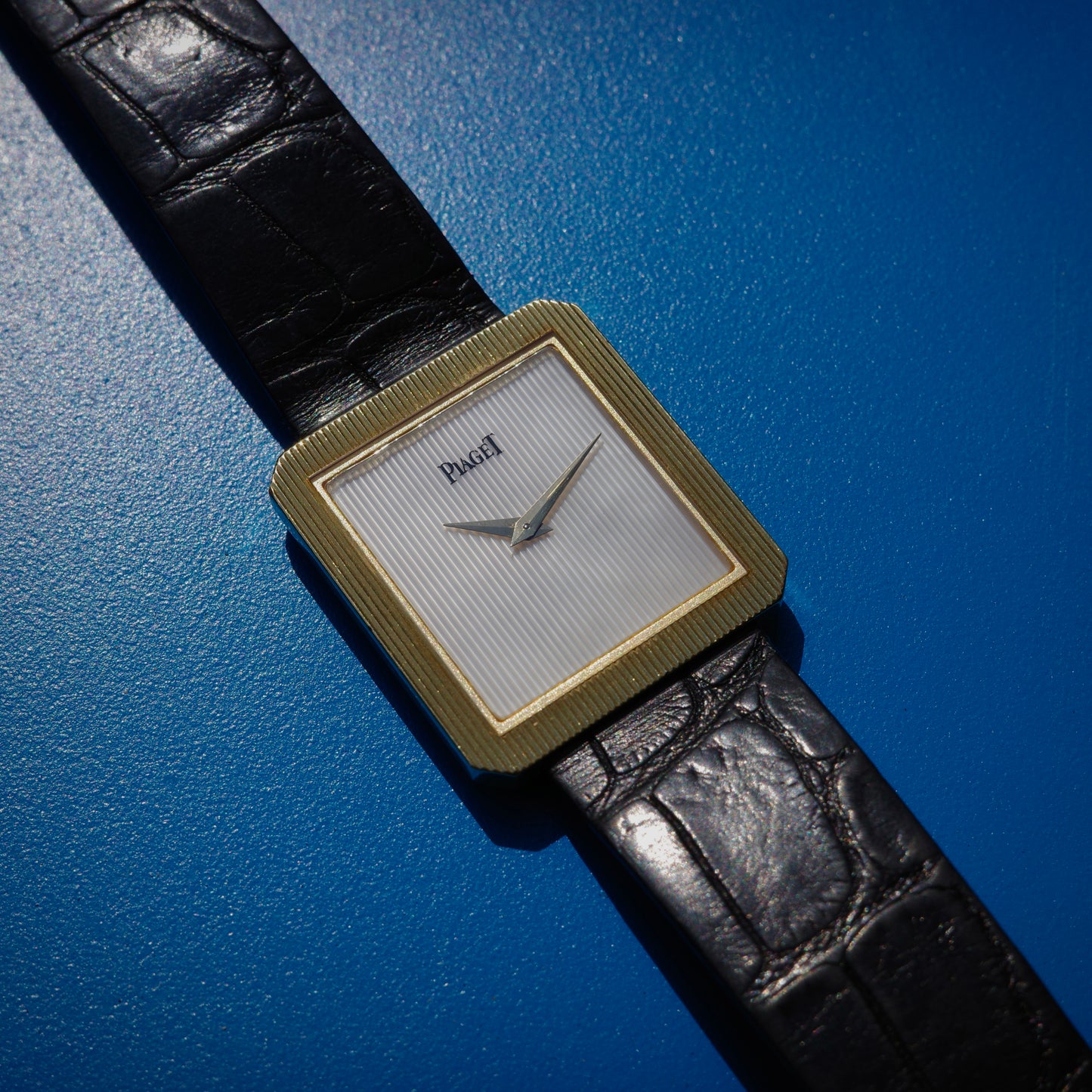 18K Piaget Protocole Mother of Pearl Tapestry Dial Watch