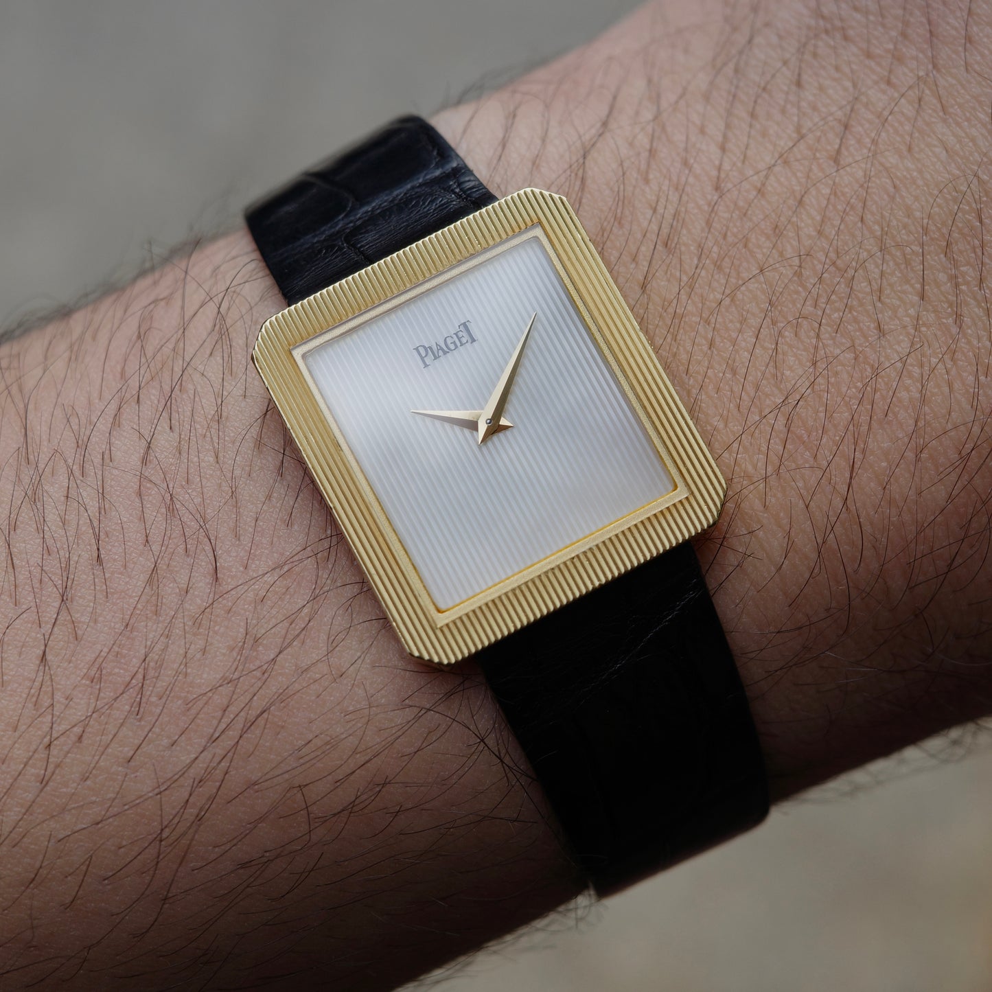 18K Piaget Protocole Mother of Pearl Tapestry Dial Watch