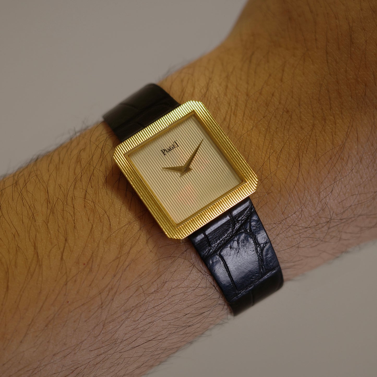 18K Piaget Protocole Mother of Pearl Tapestry Dial Watch
