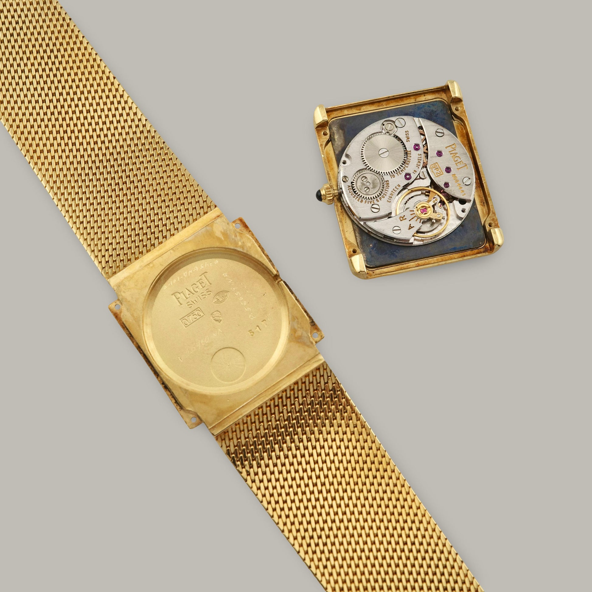 18K Piaget 9297K11 Retailed by Van Cleef & Arpels Blue Dial Watch