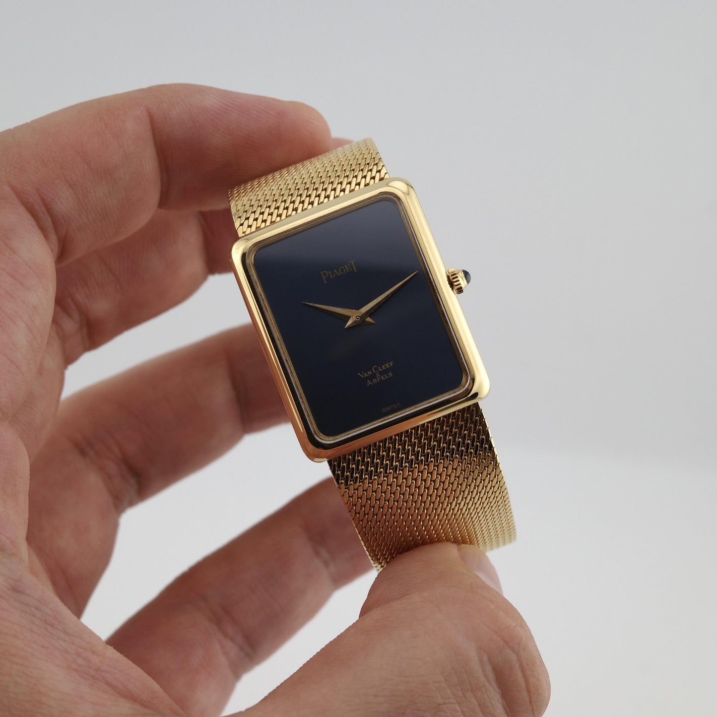 18K Piaget 9297K11 Retailed by Van Cleef & Arpels Blue Dial Watch