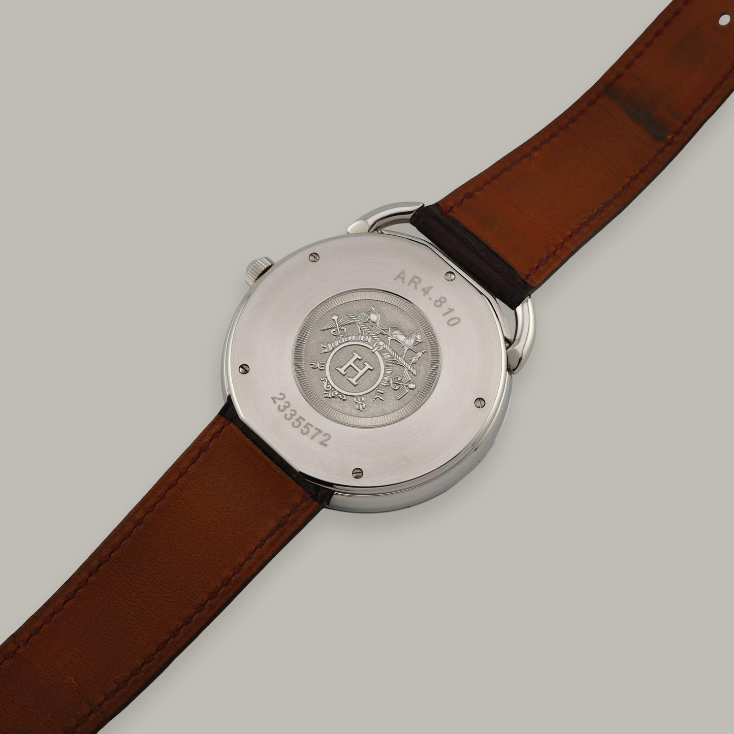 Stainless Steel Hermès Arceau AR4.810 Brown Dial Watch