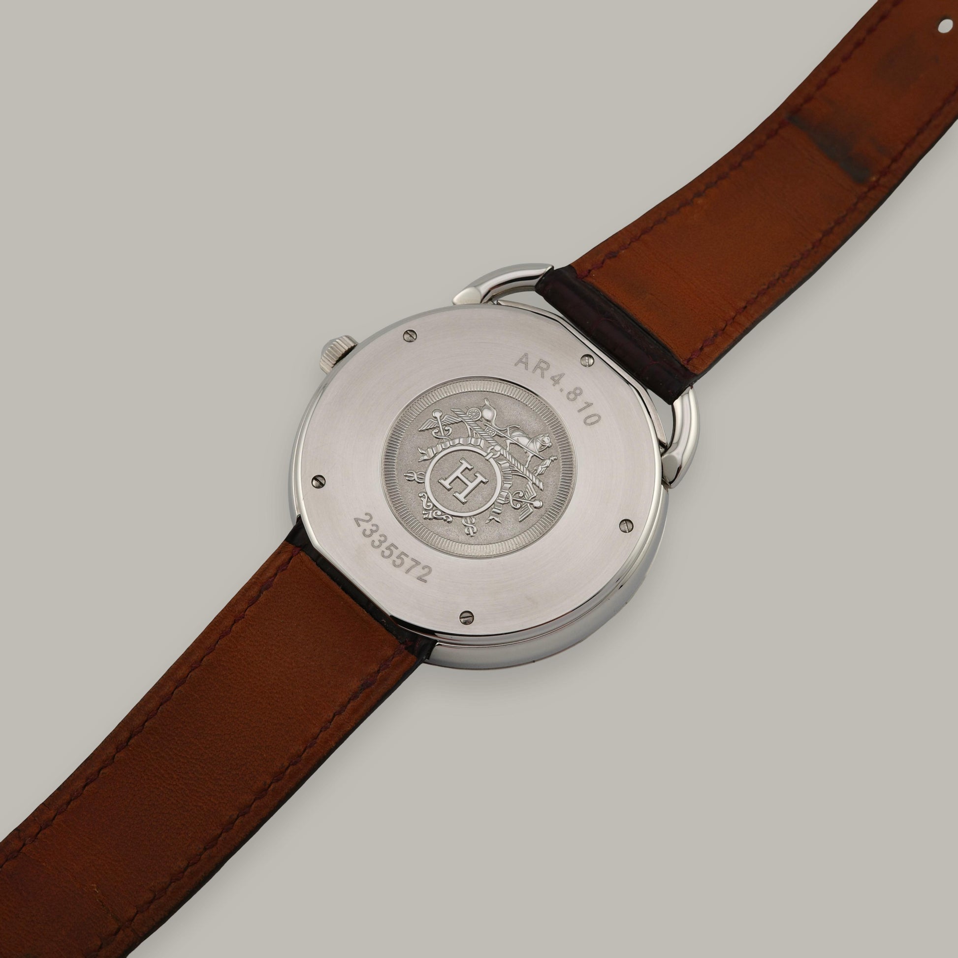 Stainless Steel Hermès Arceau AR4.810 Brown Dial Watch