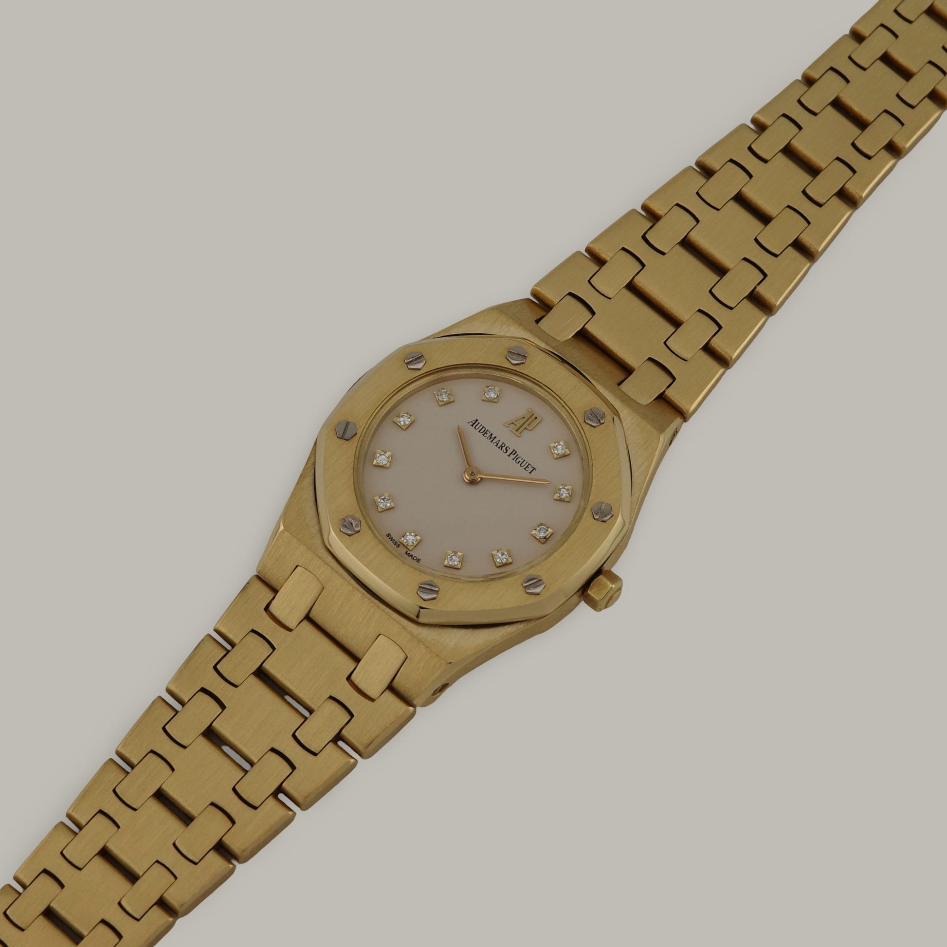 18K Audemars Piguet Mini Royal Oak 6007BA Diamond Dial Watch