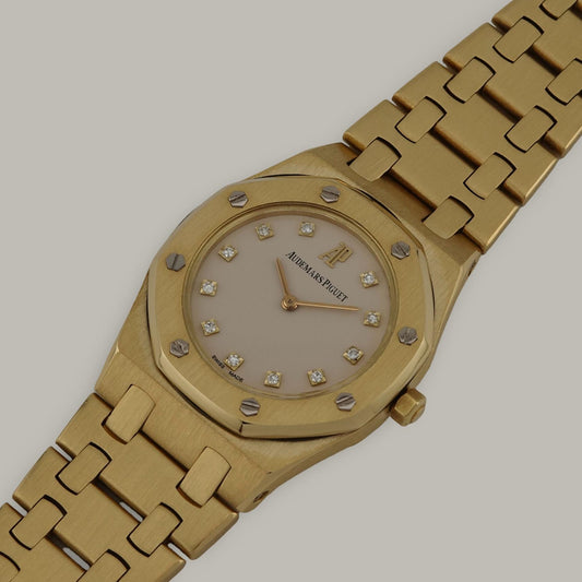 18K Audemars Piguet Mini Royal Oak 6007BA Diamond Dial Watch