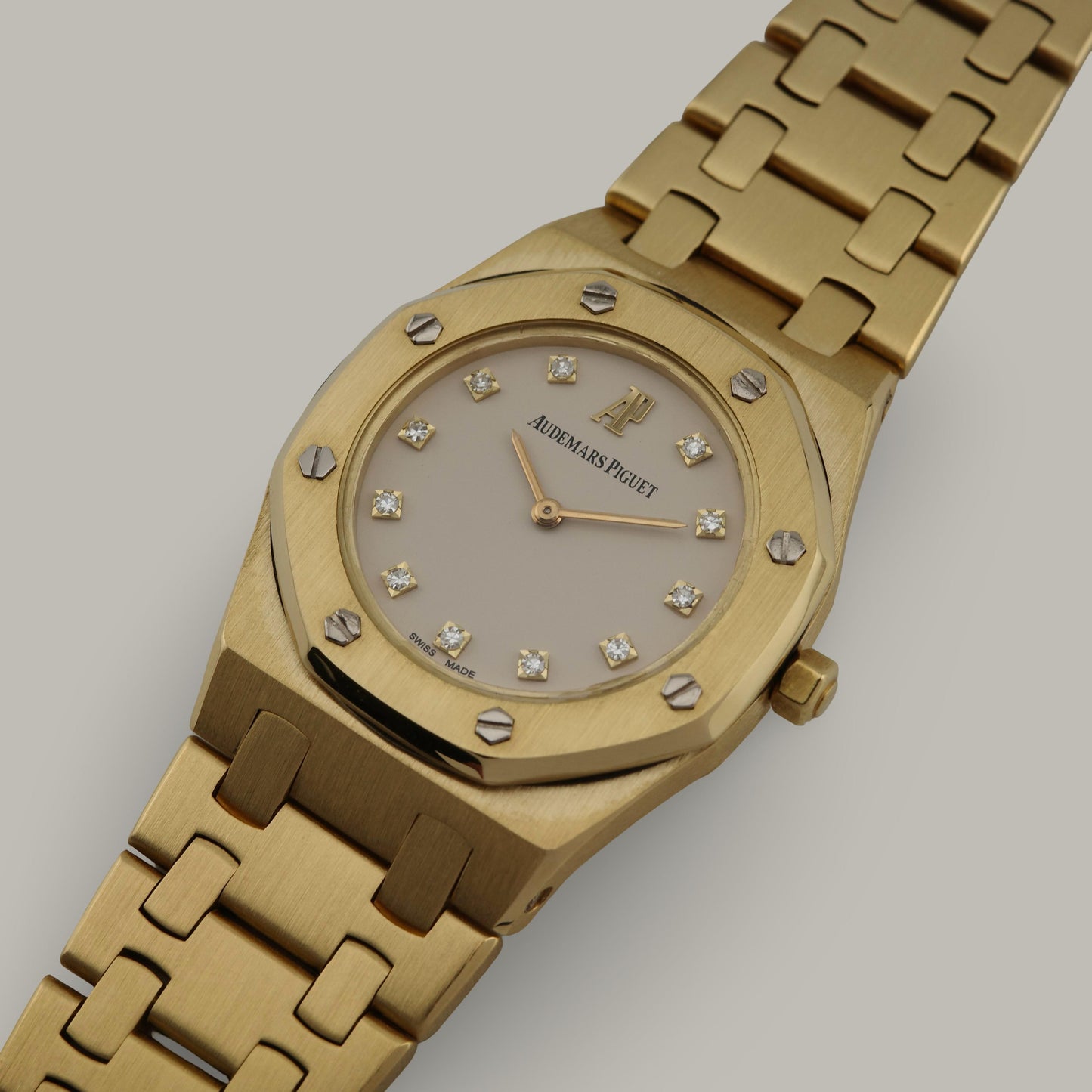 18K Audemars Piguet Mini Royal Oak 6007BA Diamond Dial Watch