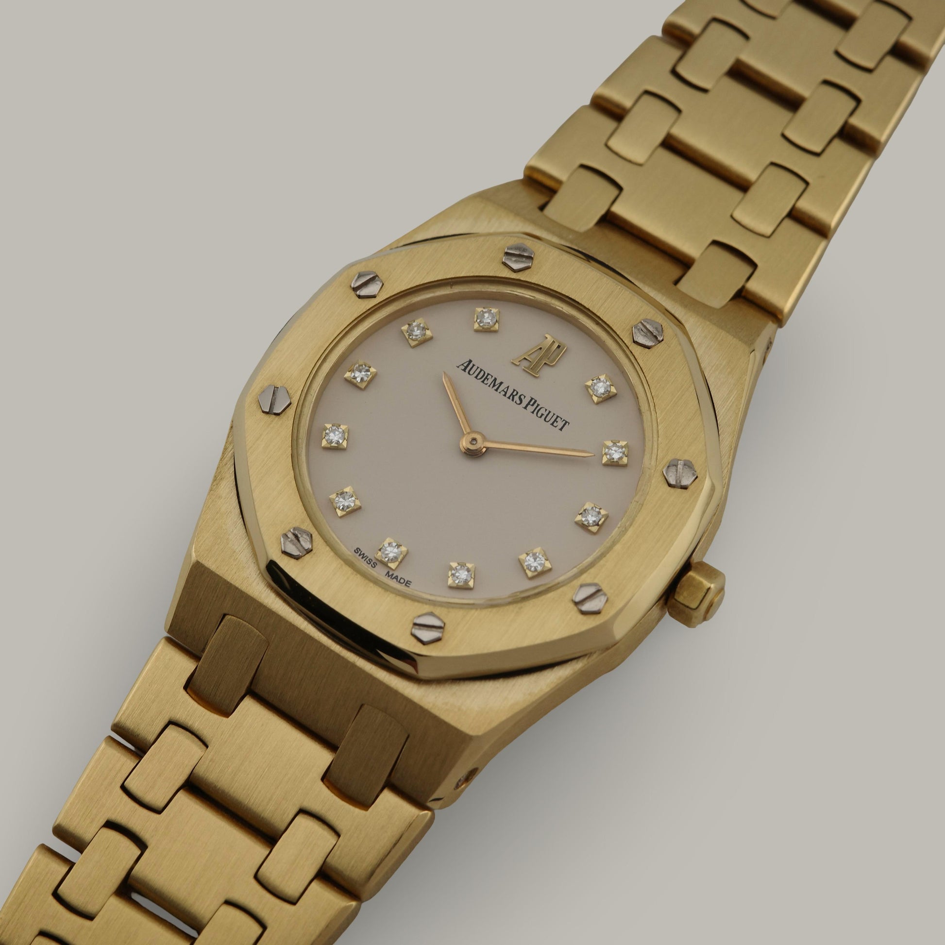 18K Audemars Piguet Mini Royal Oak 6007BA Diamond Dial Watch