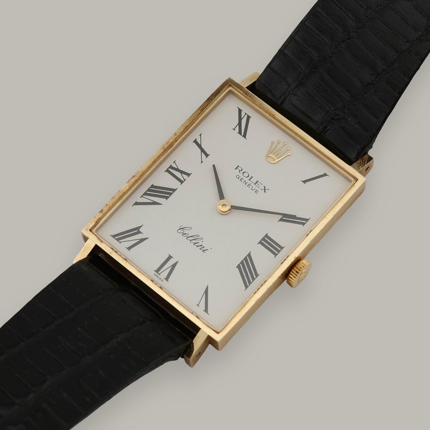 1972 14K Rolex Cellini 3834 Tank Watch