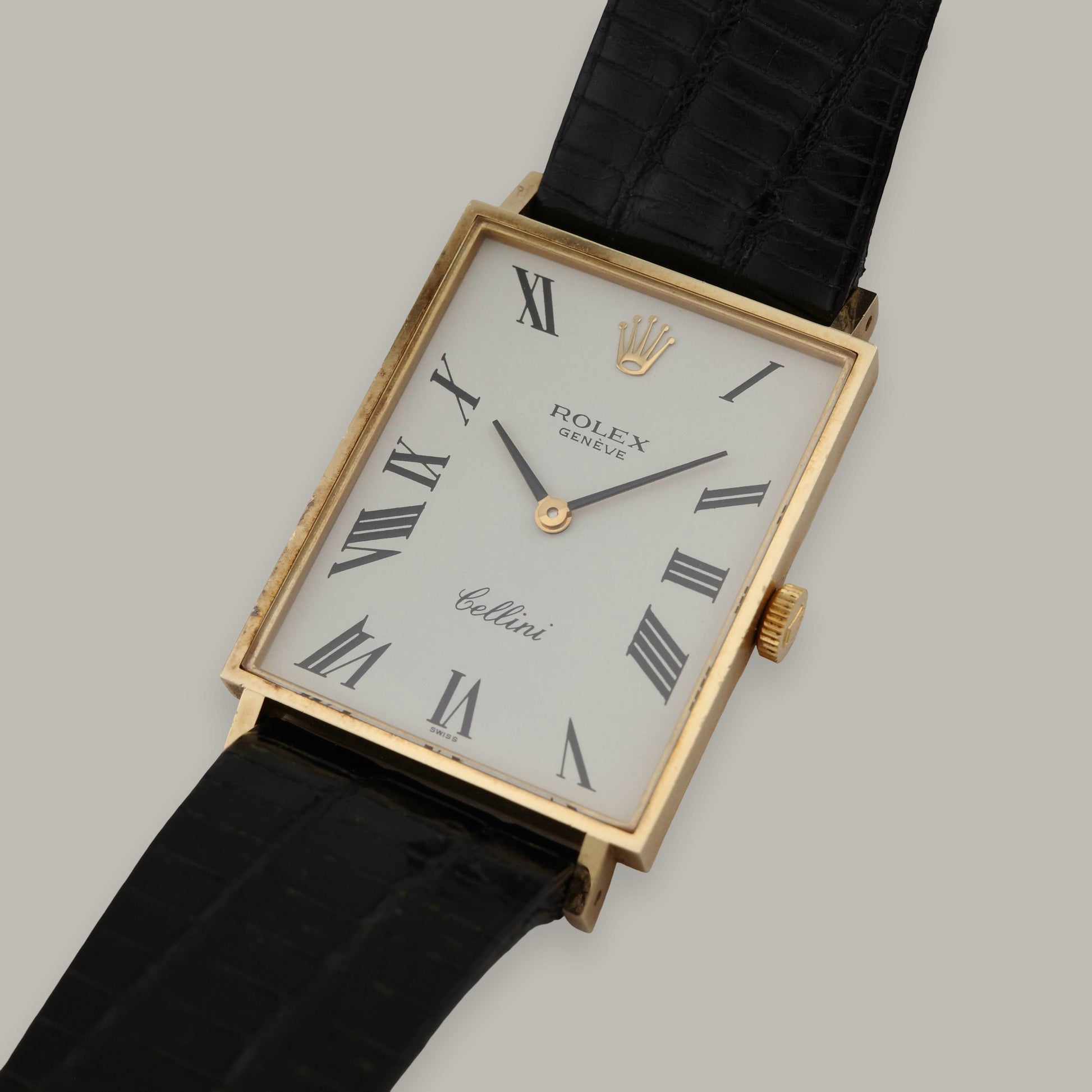 1972 14K Rolex Cellini 3834 Tank Watch