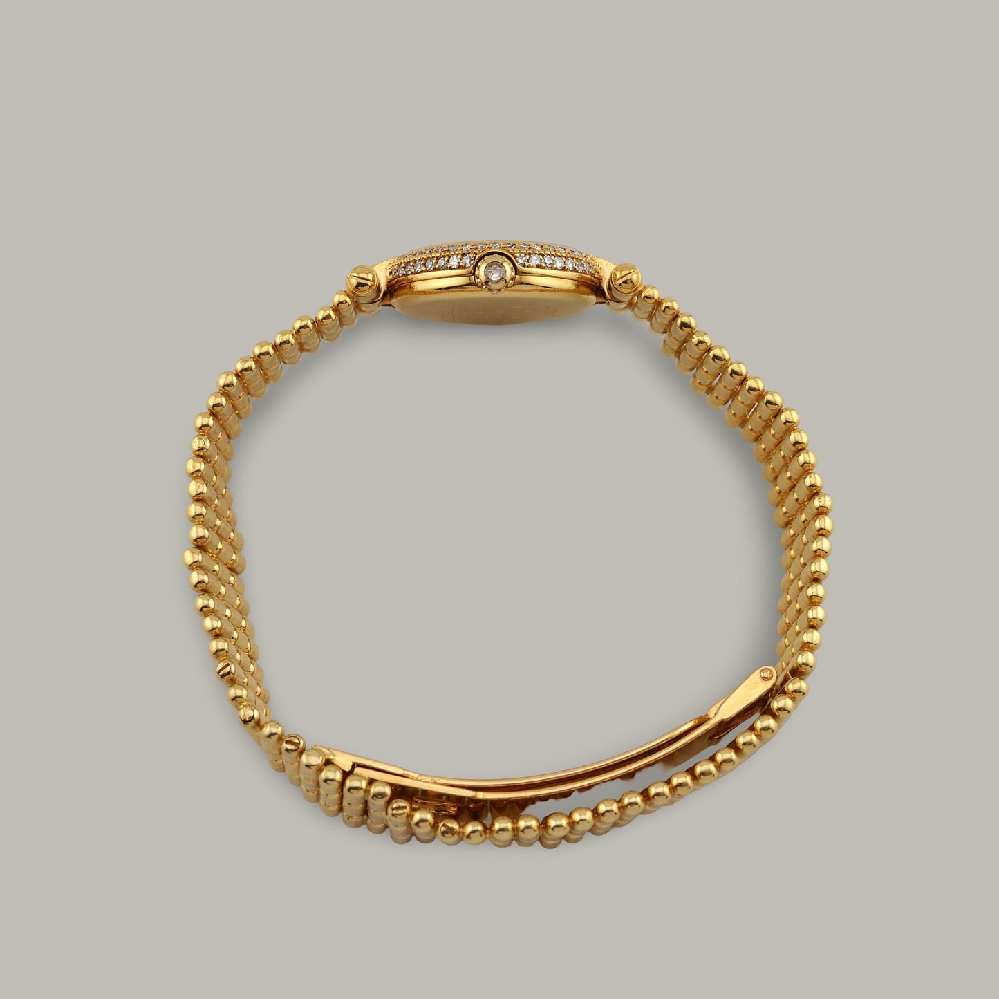 18K Cartier Mini Vendôme 6602 Diamond Bezel Watch