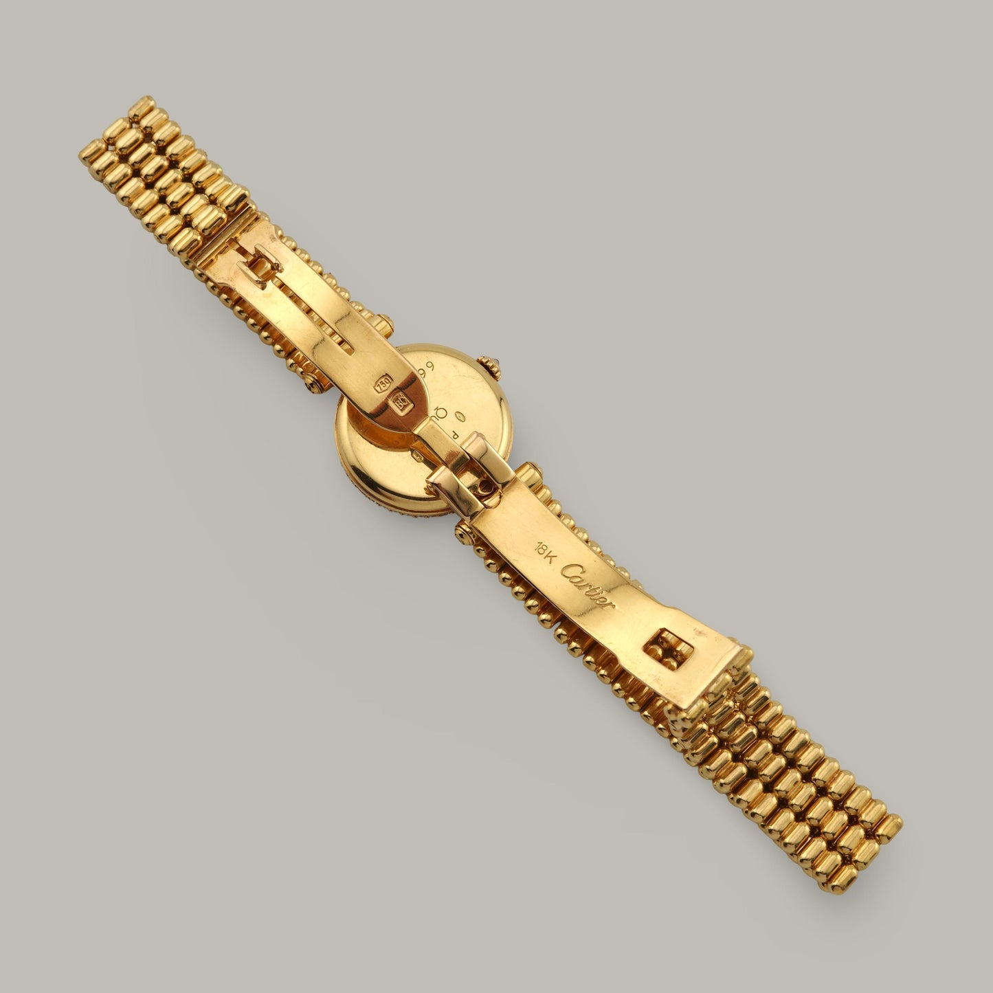 18K Cartier Mini Vendôme 6602 Diamond Bezel Watch