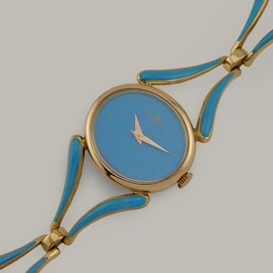 18K Baume & Mercier 38244T2 Turquoise Enamel Watch