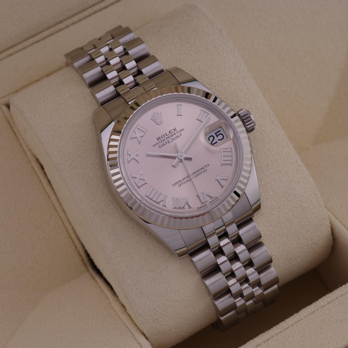 2019 Stainless Steel Rolex Datejust 31 178274 Pink Roman Watch