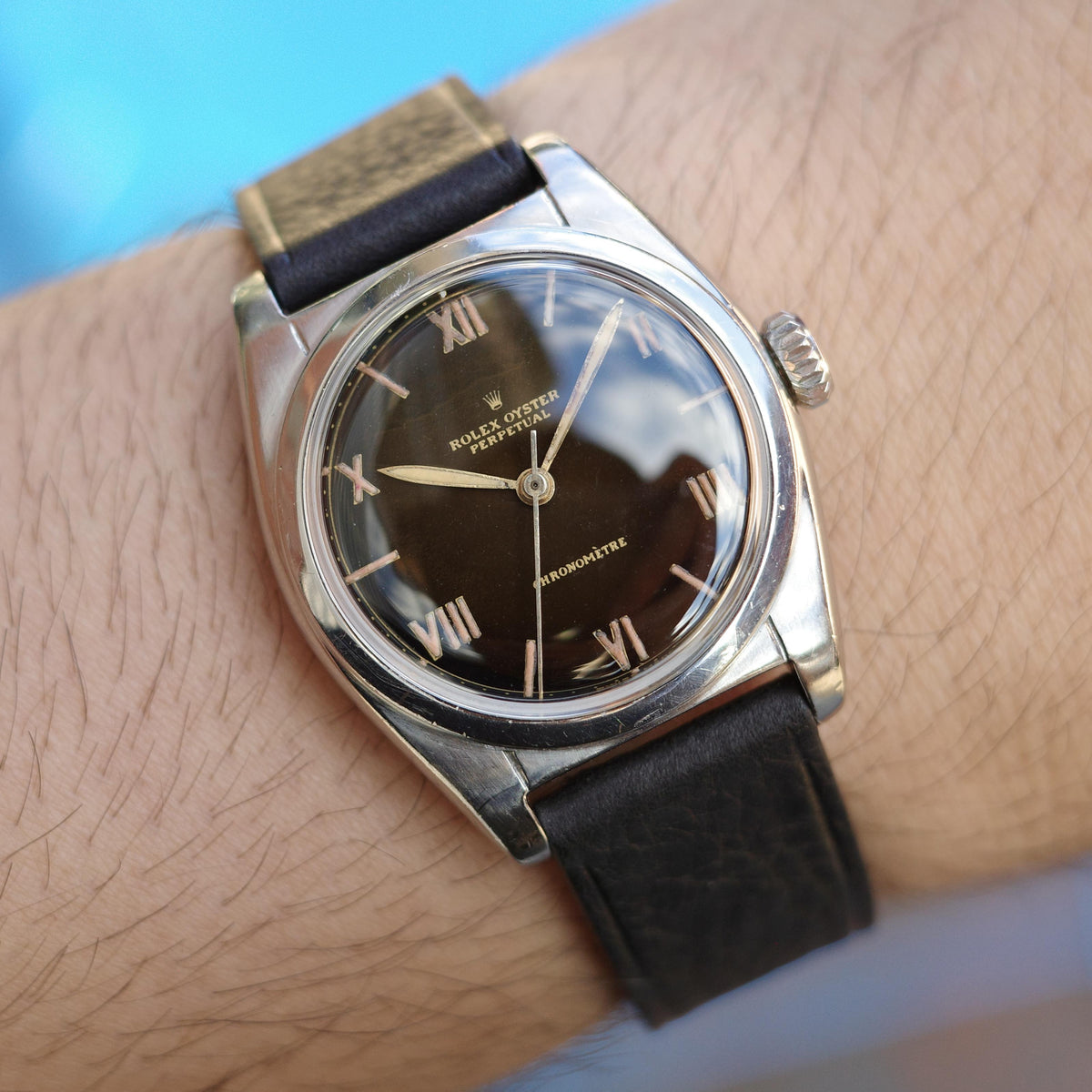 1948 Rolex Bubbleback 6050 Tropical Dial Watch