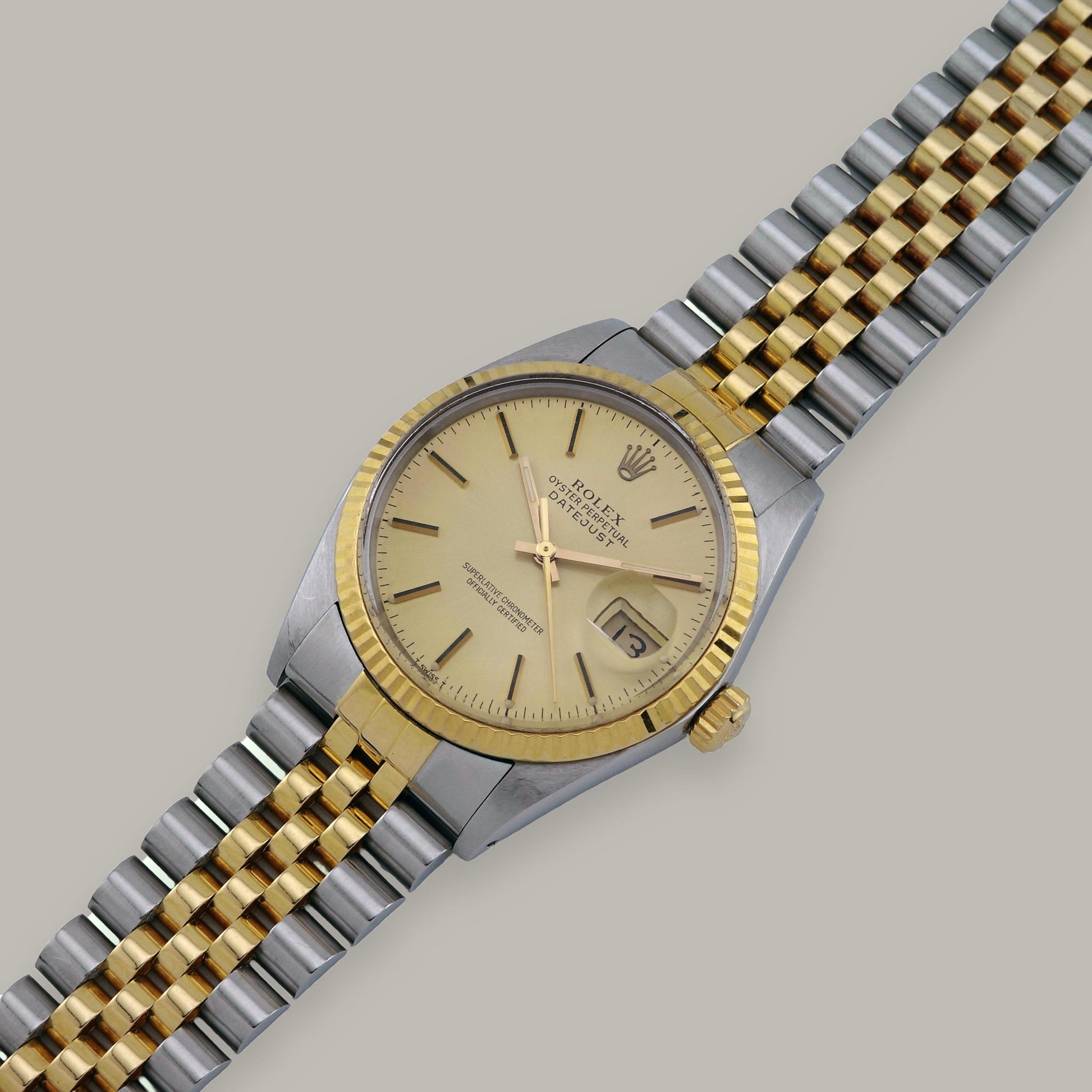 1986 Two-Tone Rolex Datejust 16013 36mm Champagne Dial w/Papers Watch