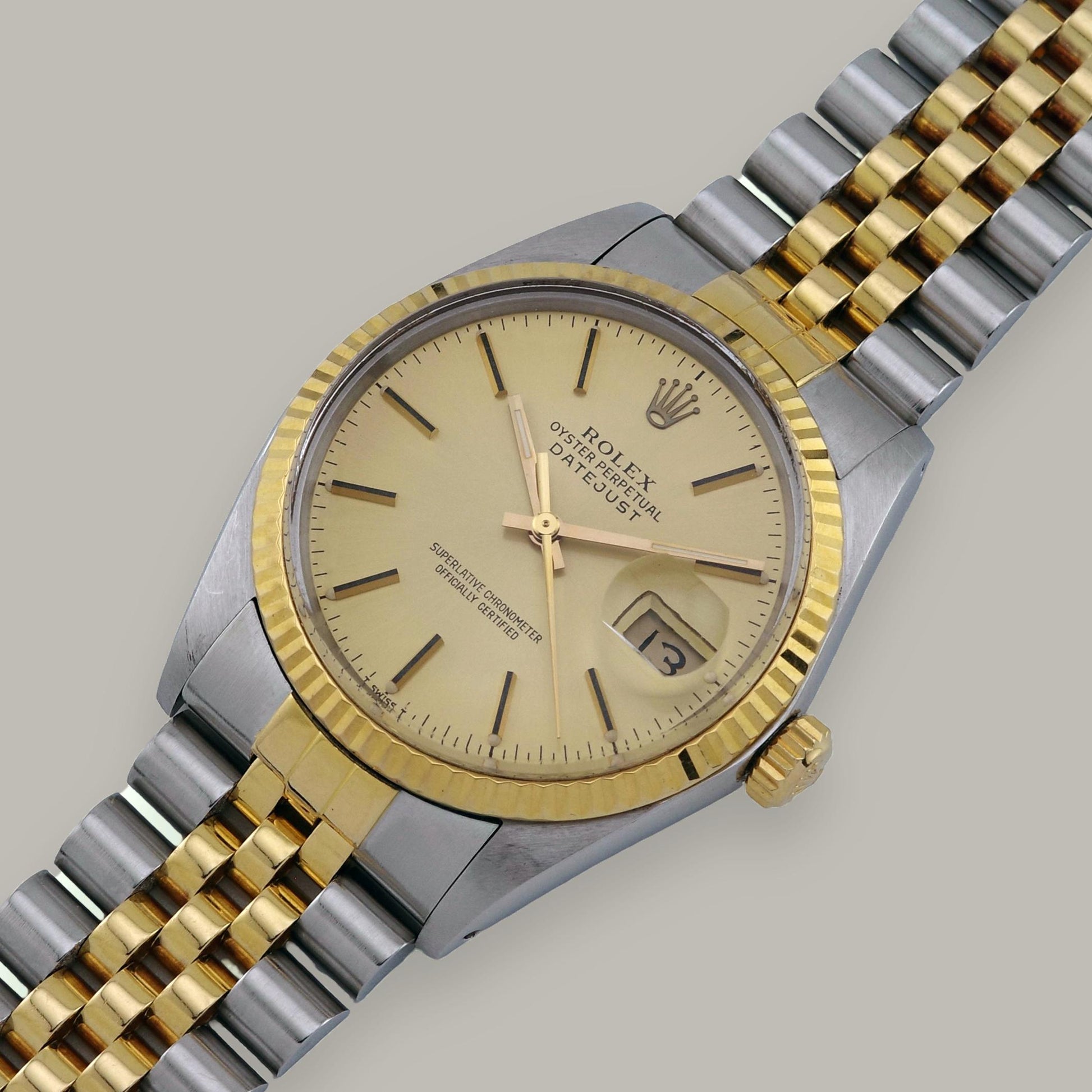 1986 Two-Tone Rolex Datejust 16013 36mm Champagne Dial w/Papers Watch