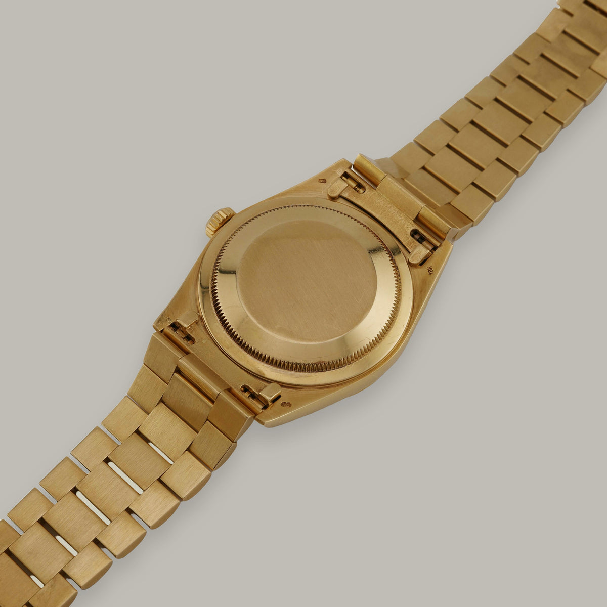 18K 1991 Rolex Day-Date 18238 36mm Diamond String Dial Watch