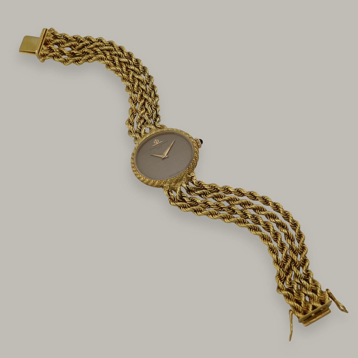 18K Baume & Mercier 38244 Linen Dial Rope Watch