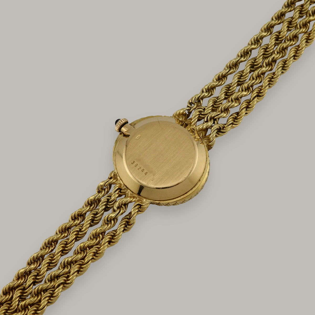 18K Baume & Mercier 38244 Linen Dial Rope Watch